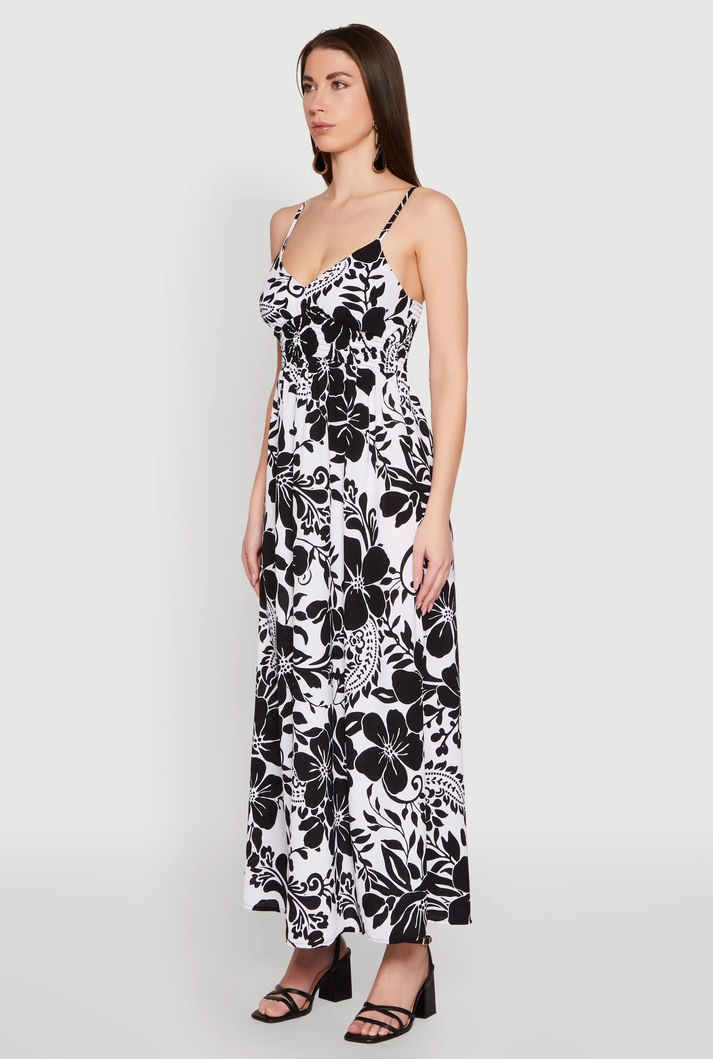 Airy Floral Print Empire Waist Maxi Dress sold by Rainbow product image thumbnail 3
