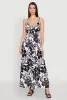 Airy Floral Print Empire Waist Maxi Dress sold by Rainbow