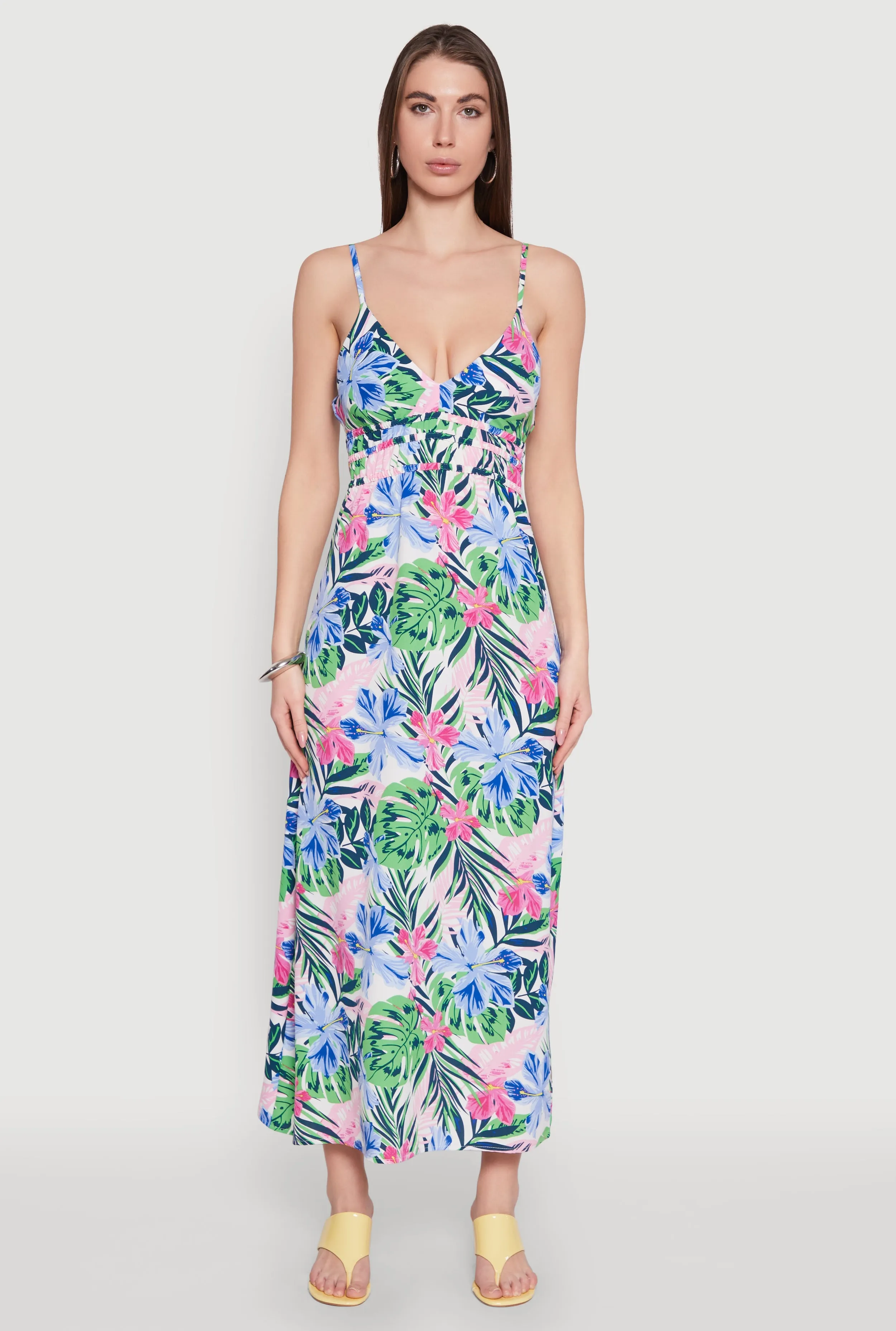 Floral Graphic Print Empire Waist Maxi Dress sold by Rainbow product image thumbnail 2