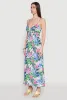 Floral Graphic Print Empire Waist Maxi Dress sold by Rainbow