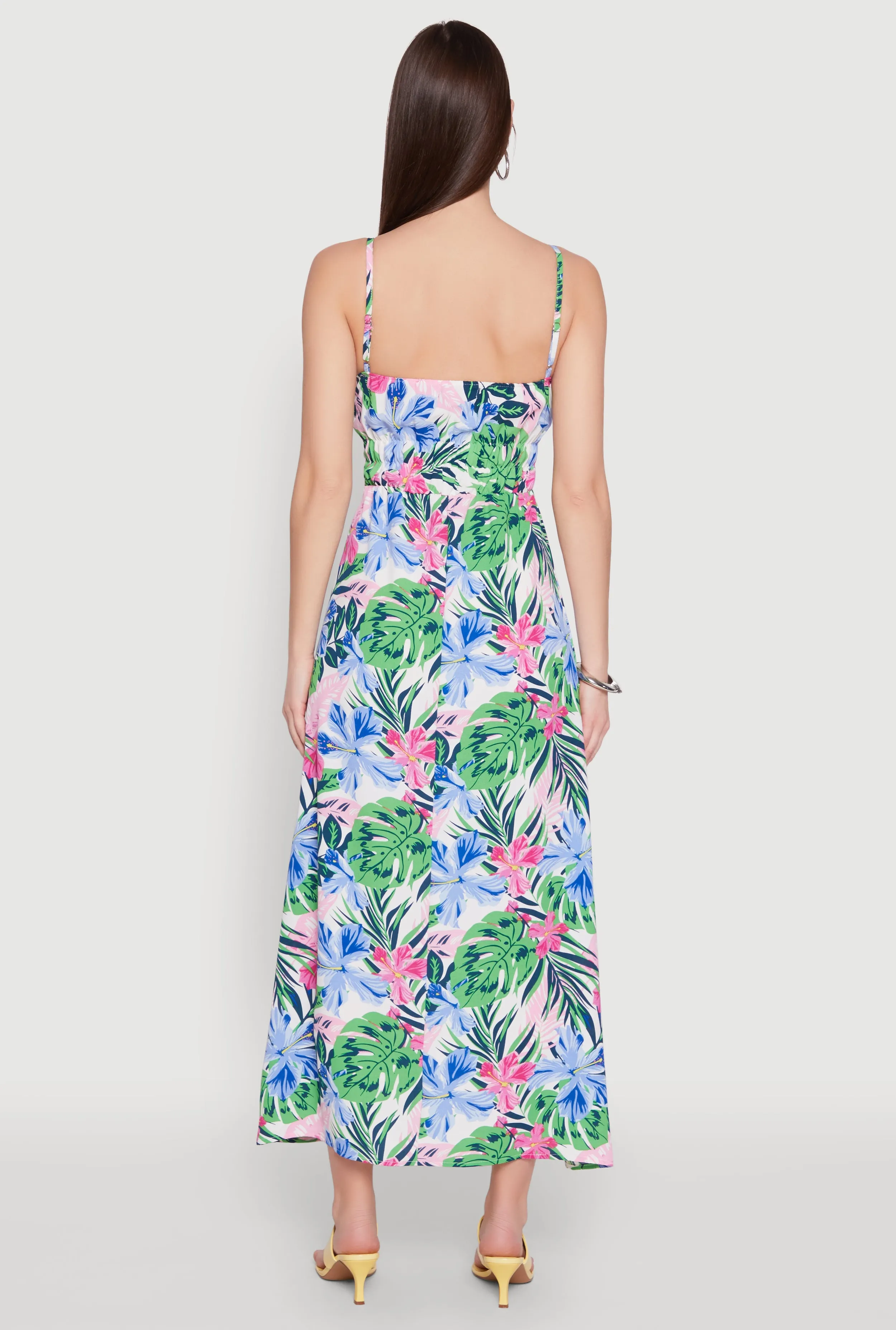 Floral Graphic Print Empire Waist Maxi Dress sold by Rainbow product image thumbnail 5