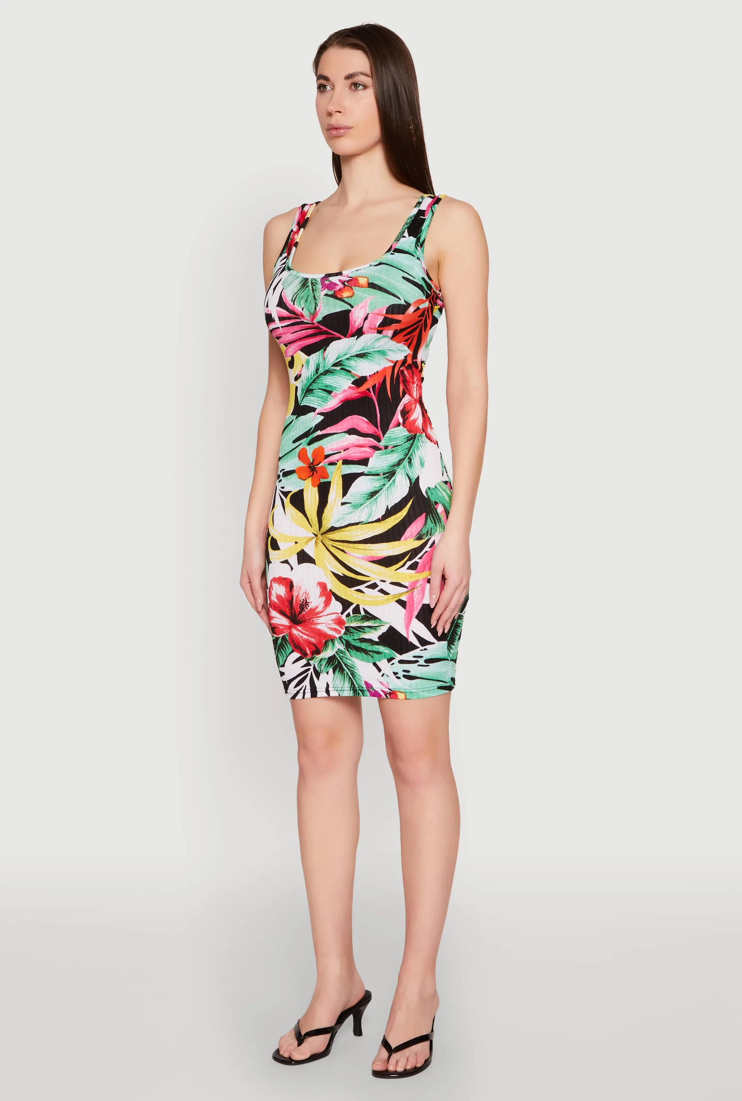 Tropical Print Scoop Neck Tank Dress sold by Rainbow product image thumbnail 3