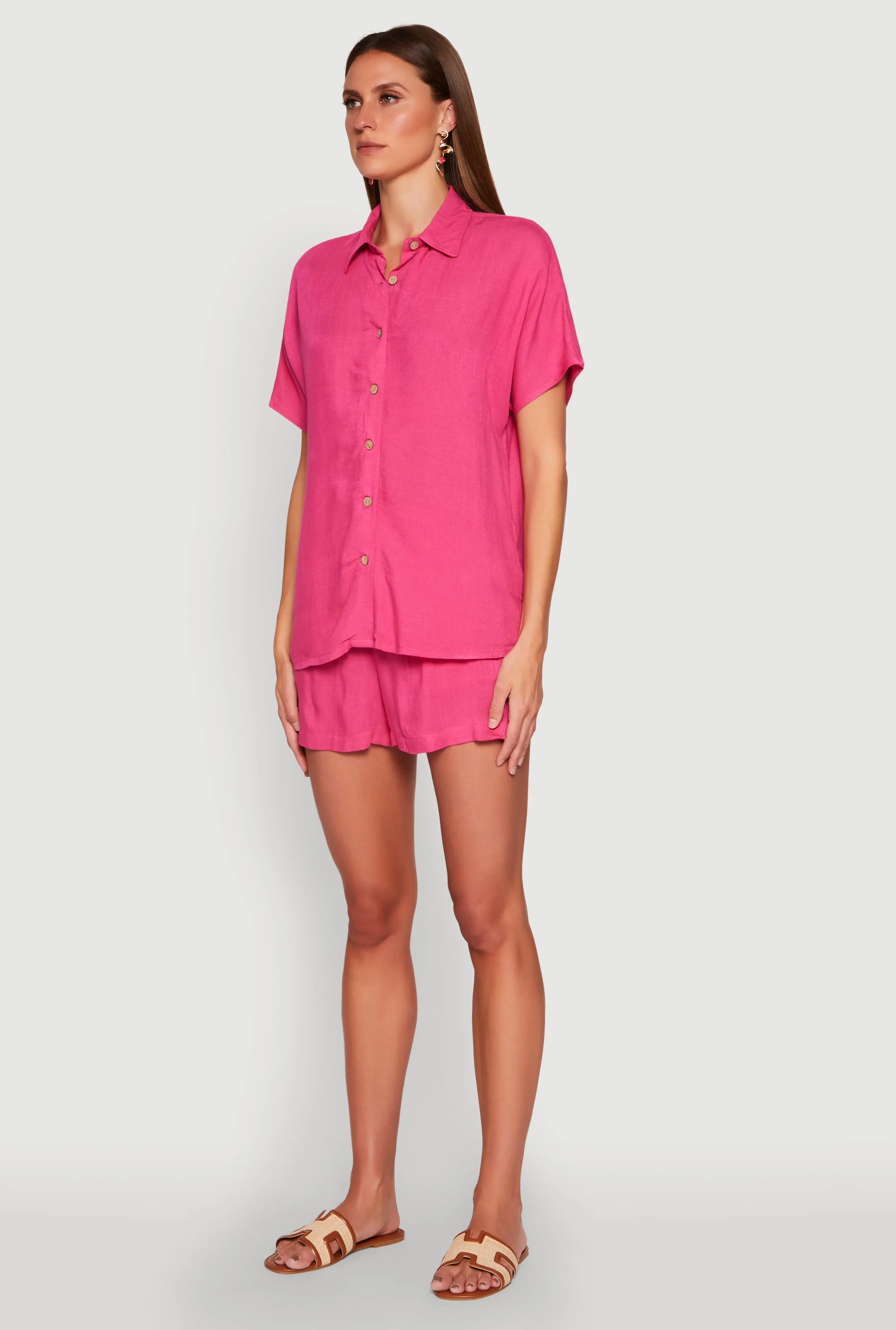 Short Sleeve Button Front Shirt sold by Rainbow product image thumbnail 5