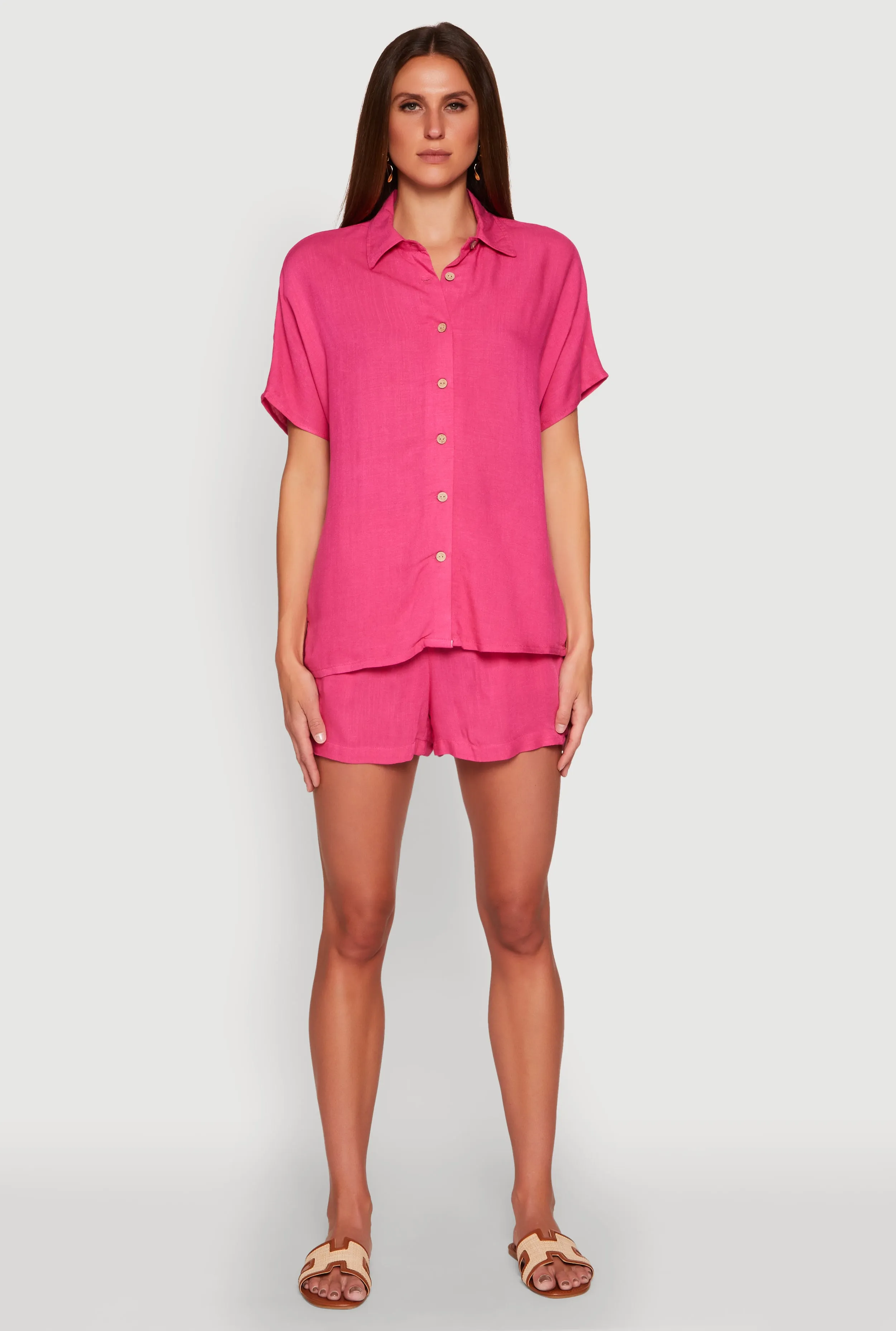 Short Sleeve Button Front Shirt sold by Rainbow product image thumbnail 2