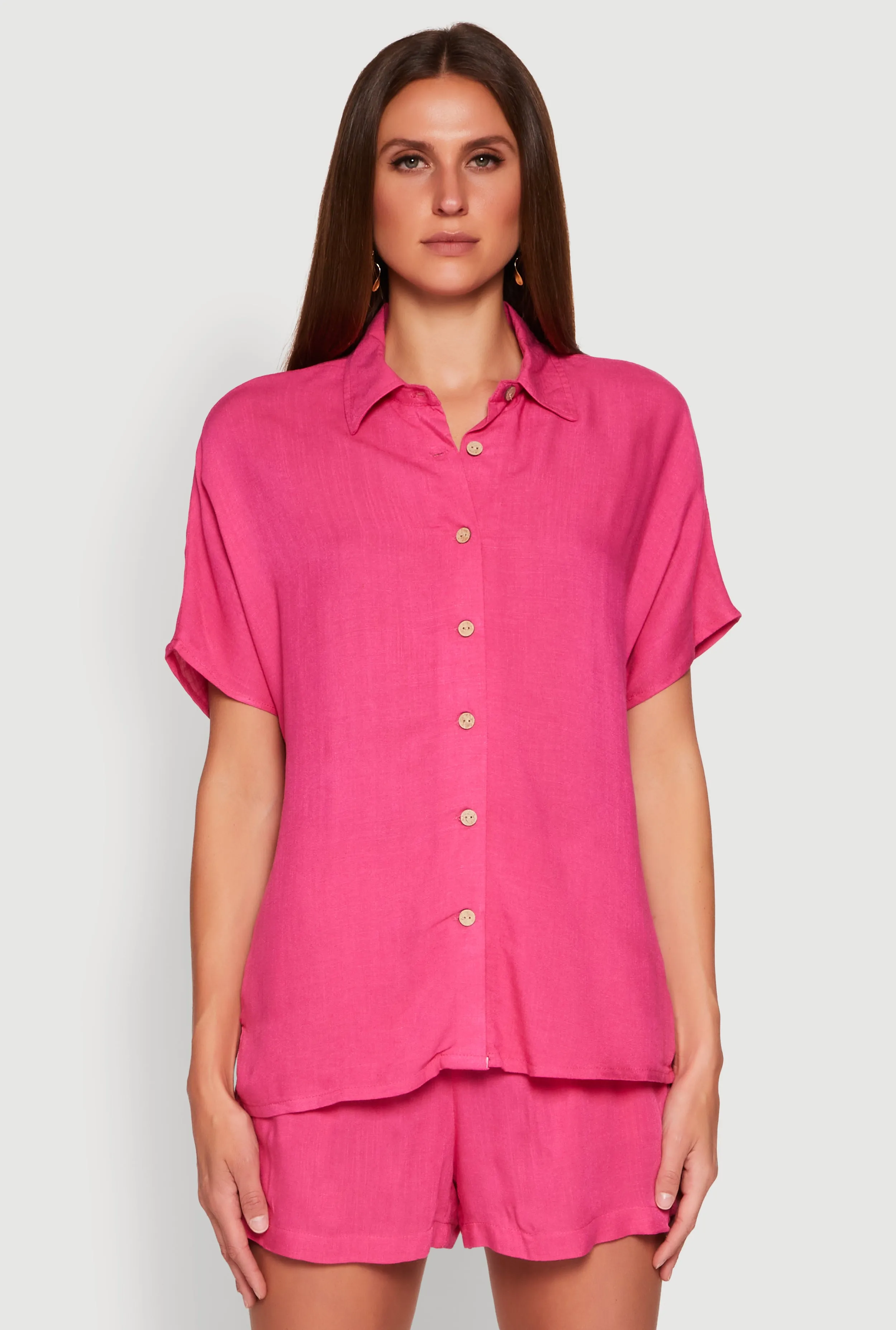 Short Sleeve Button Front Shirt sold by Rainbow