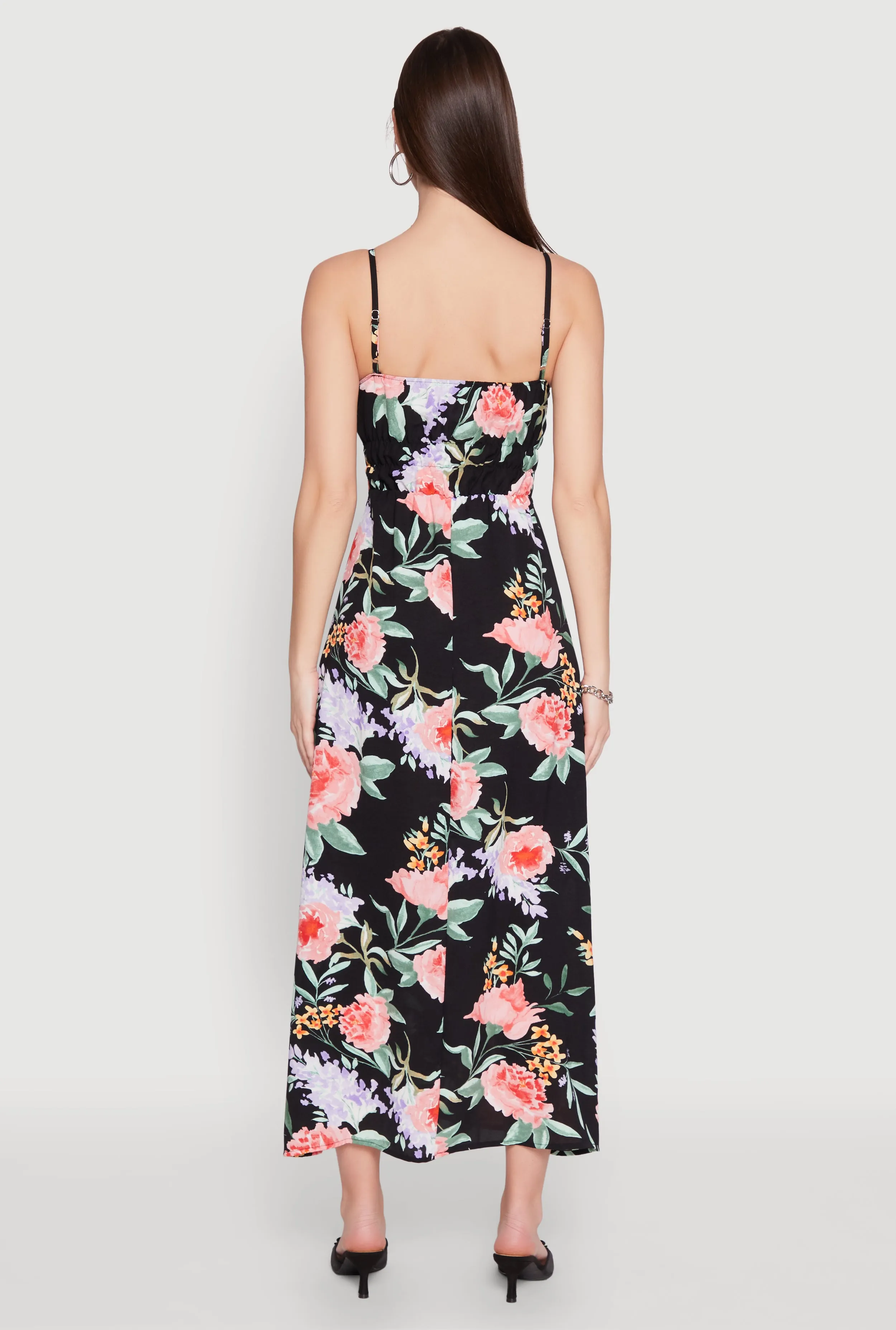 Peony Lavender Print Empire Waist Maxi Dress sold by Rainbow product image thumbnail 5