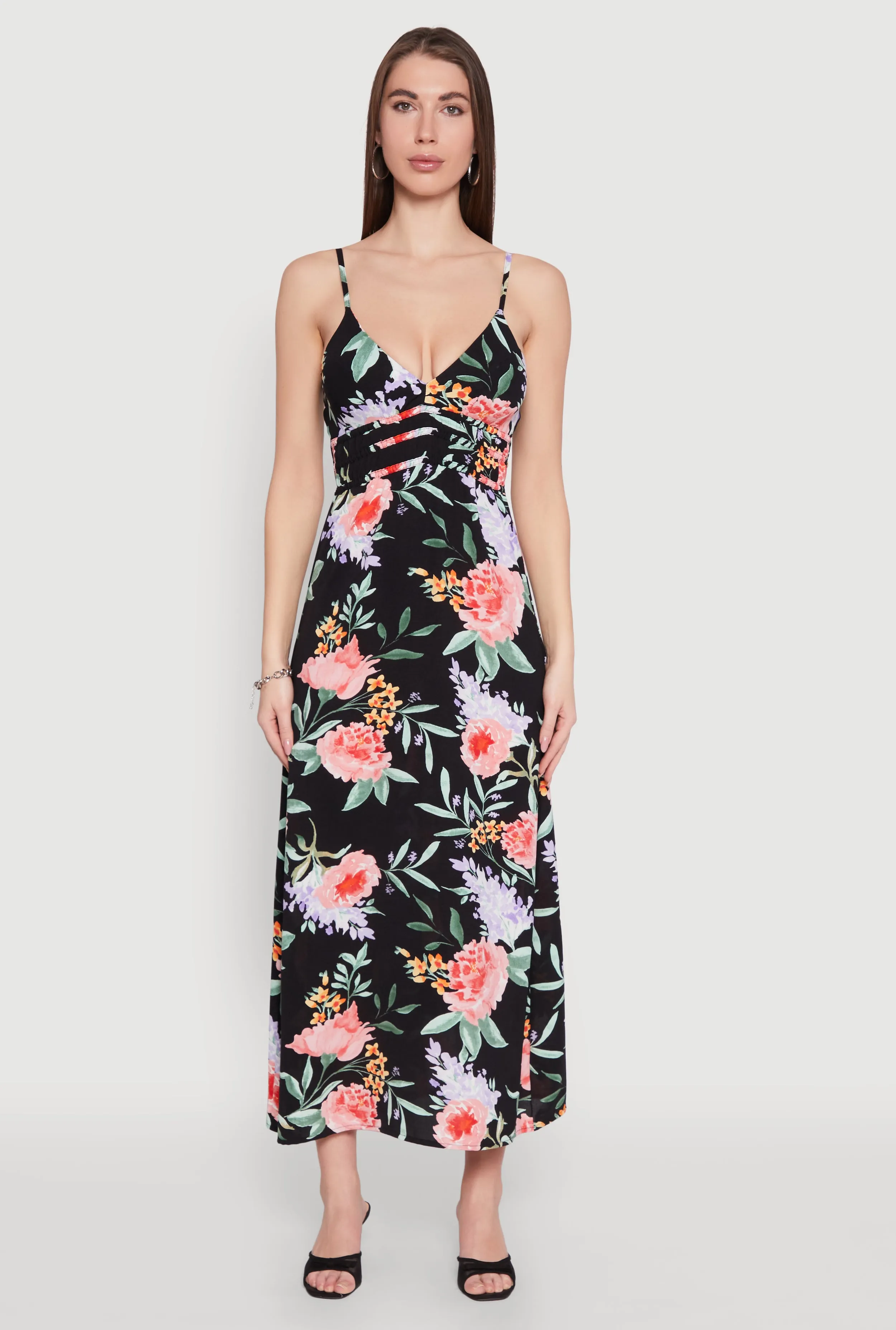Peony Lavender Print Empire Waist Maxi Dress sold by Rainbow product image thumbnail 2