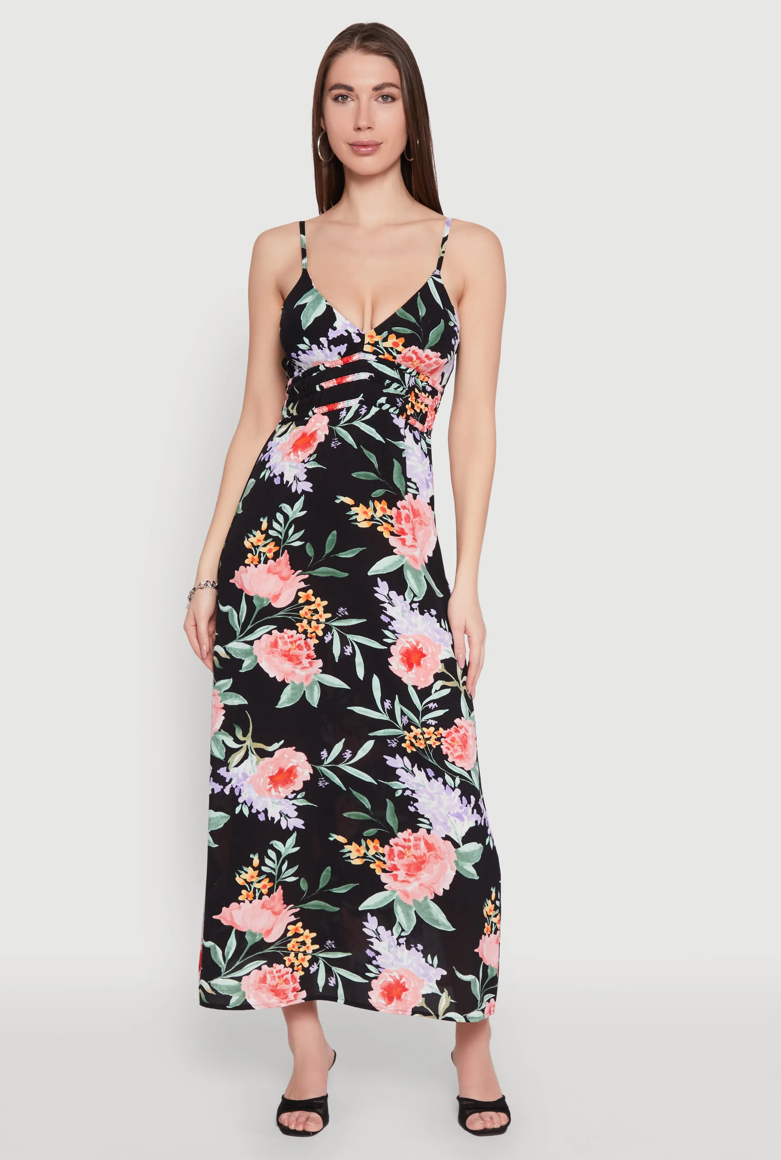 Peony Lavender Print Empire Waist Maxi Dress sold by Rainbow
