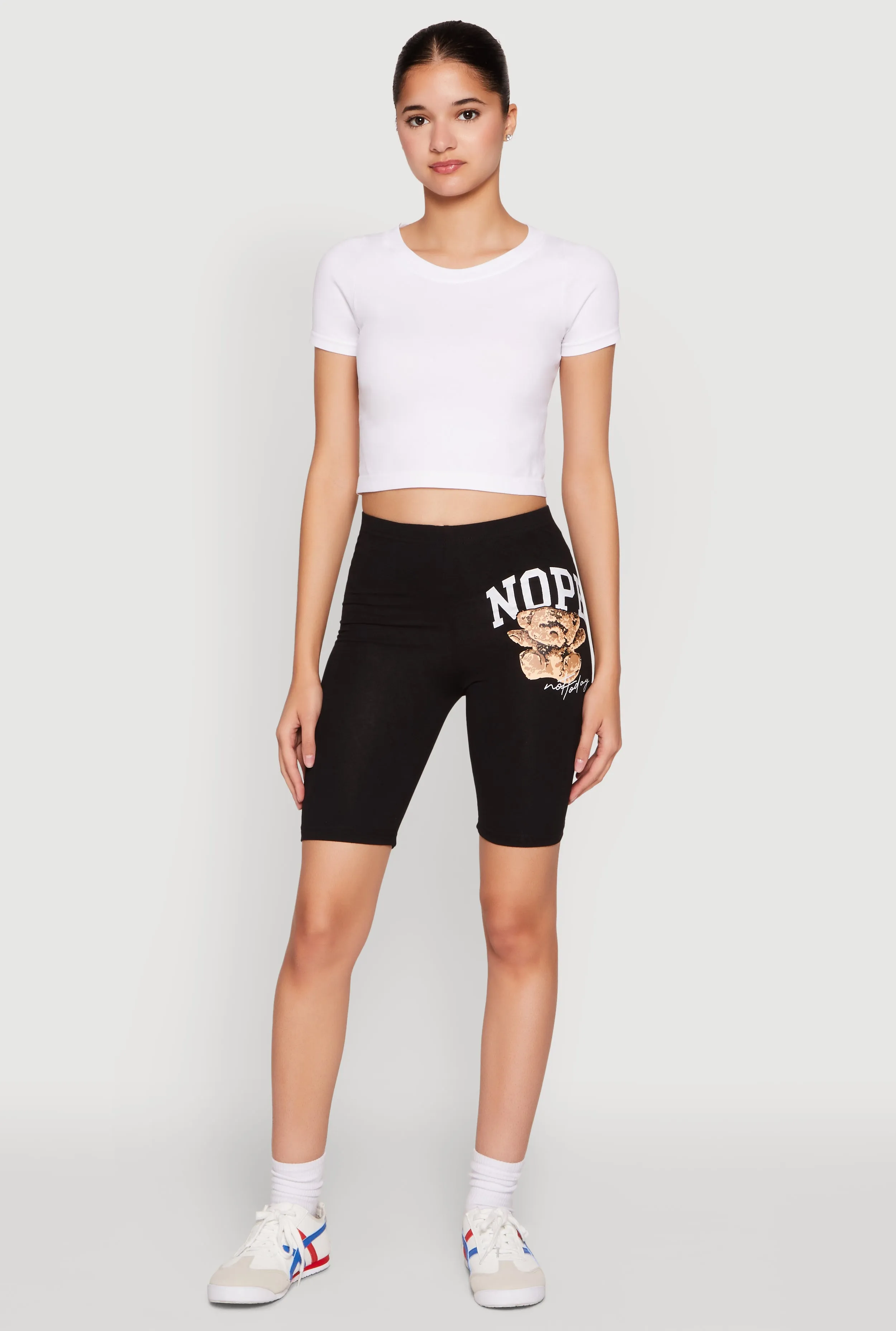 Nope Not Today Bear Graphic Biker Shorts sold by Rainbow product image thumbnail 2