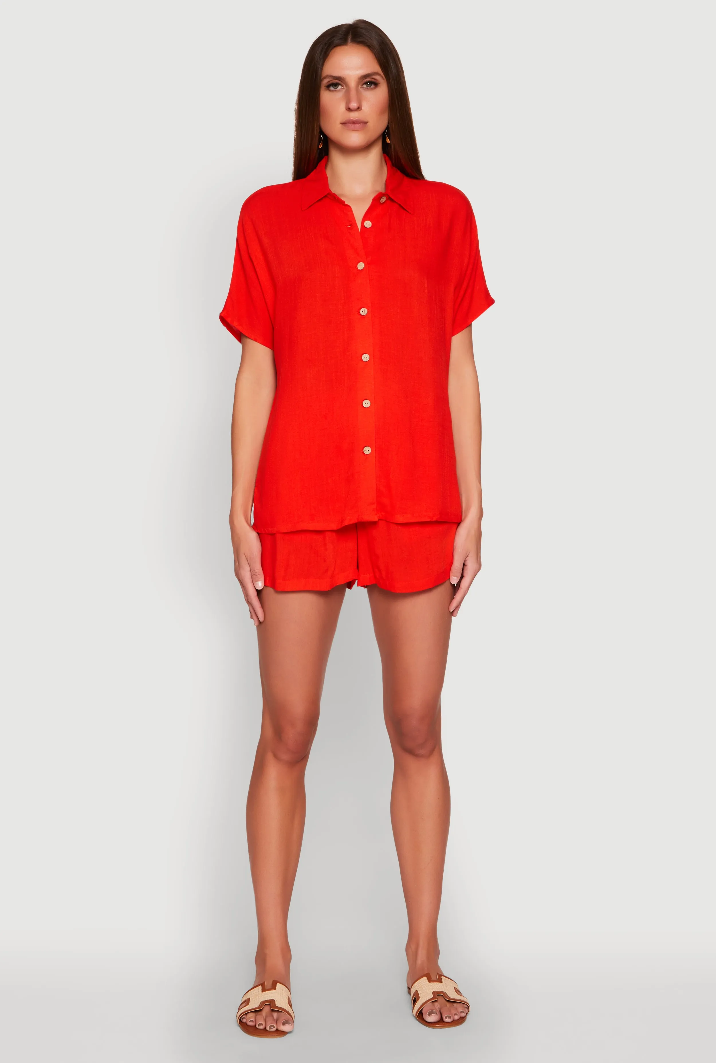 Short Sleeve Button Front Shirt sold by Rainbow product image thumbnail 2