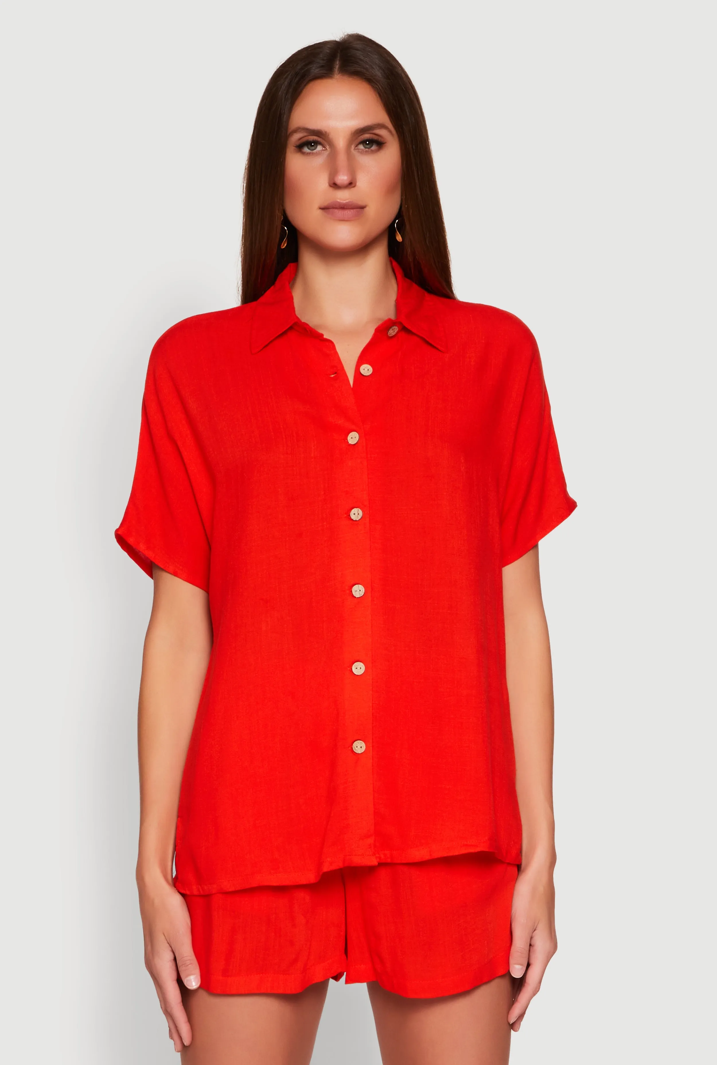 Short Sleeve Button Front Shirt sold by Rainbow