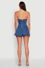 Strapless Lace Up Denim Romper sold by Rainbow