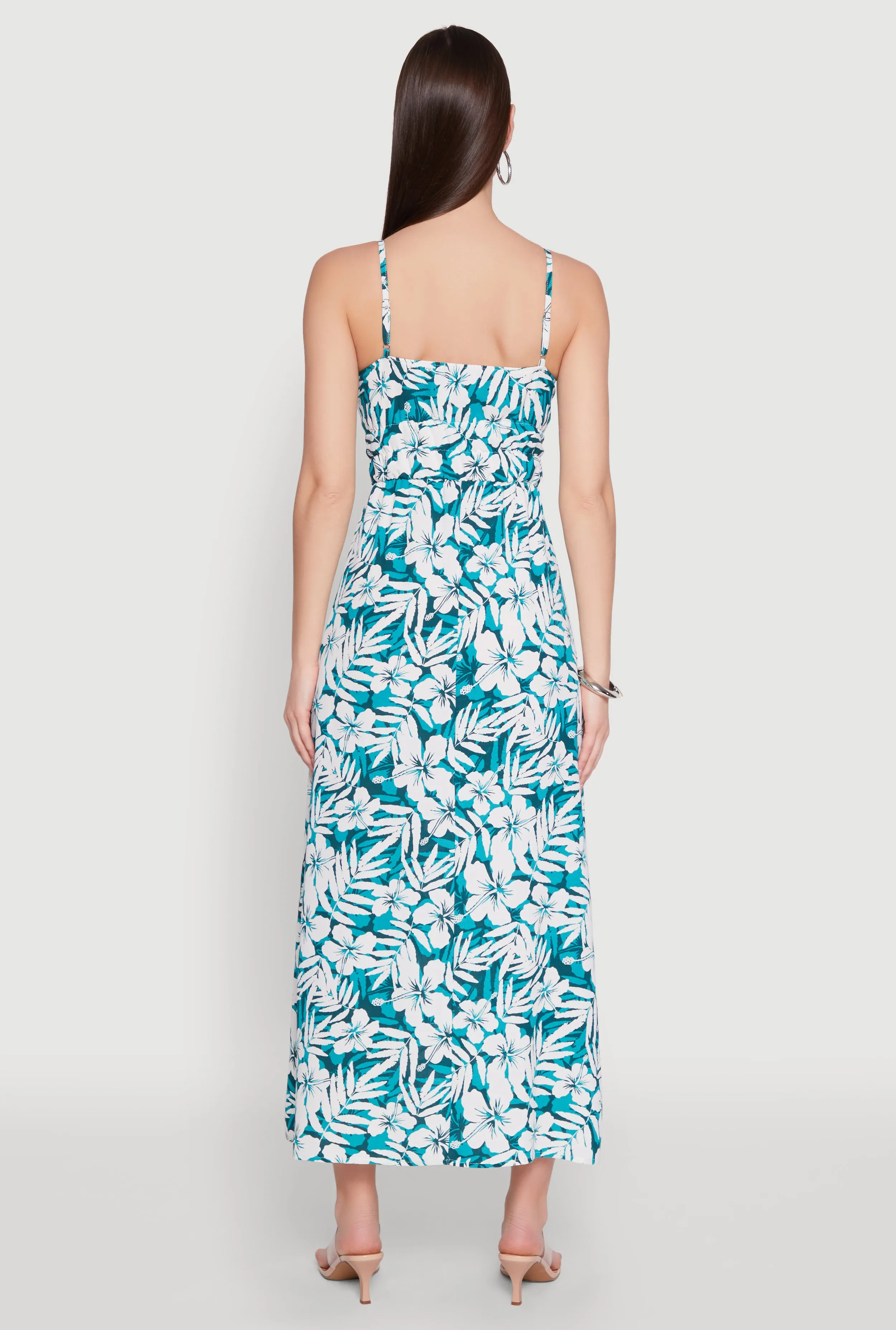 Tropical Floral Print Empire Waist Maxi Dress sold by Rainbow product image thumbnail 5