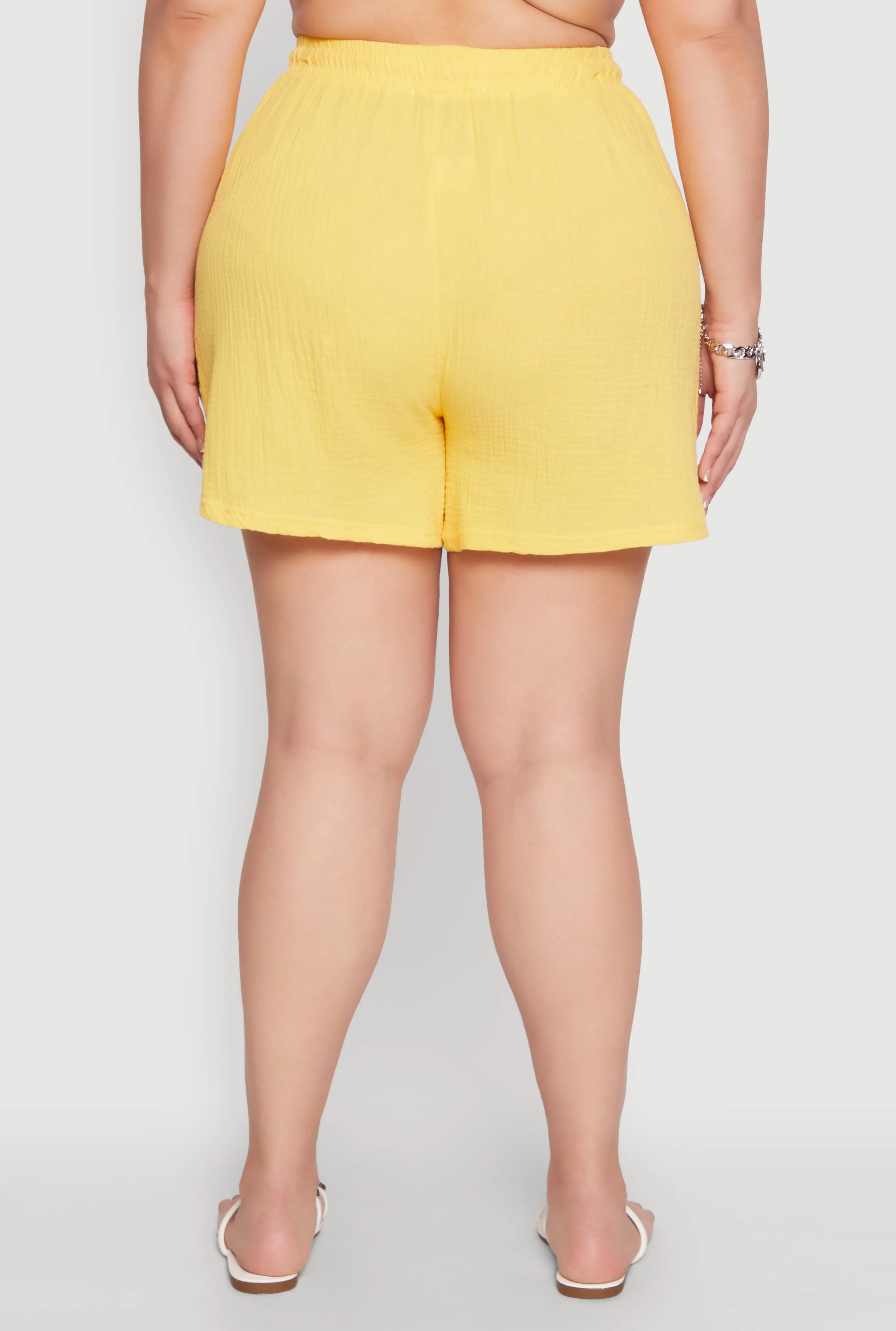 Plus Size Gauze Knit Drawstring Shorts sold by Rainbow product image thumbnail 5