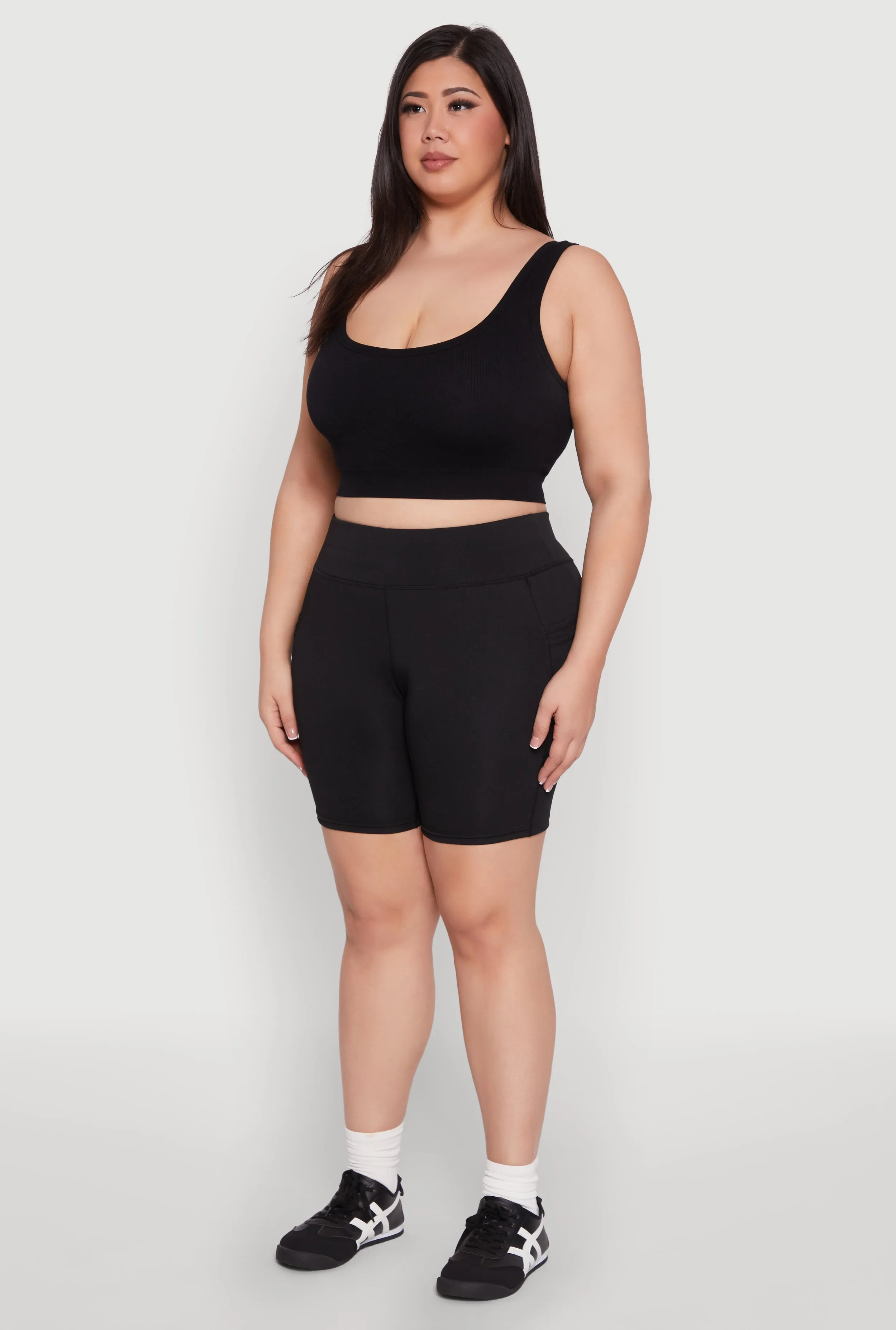 Plus Size Cell Phone Side Pocket Biker Shorts sold by Rainbow product image thumbnail 3