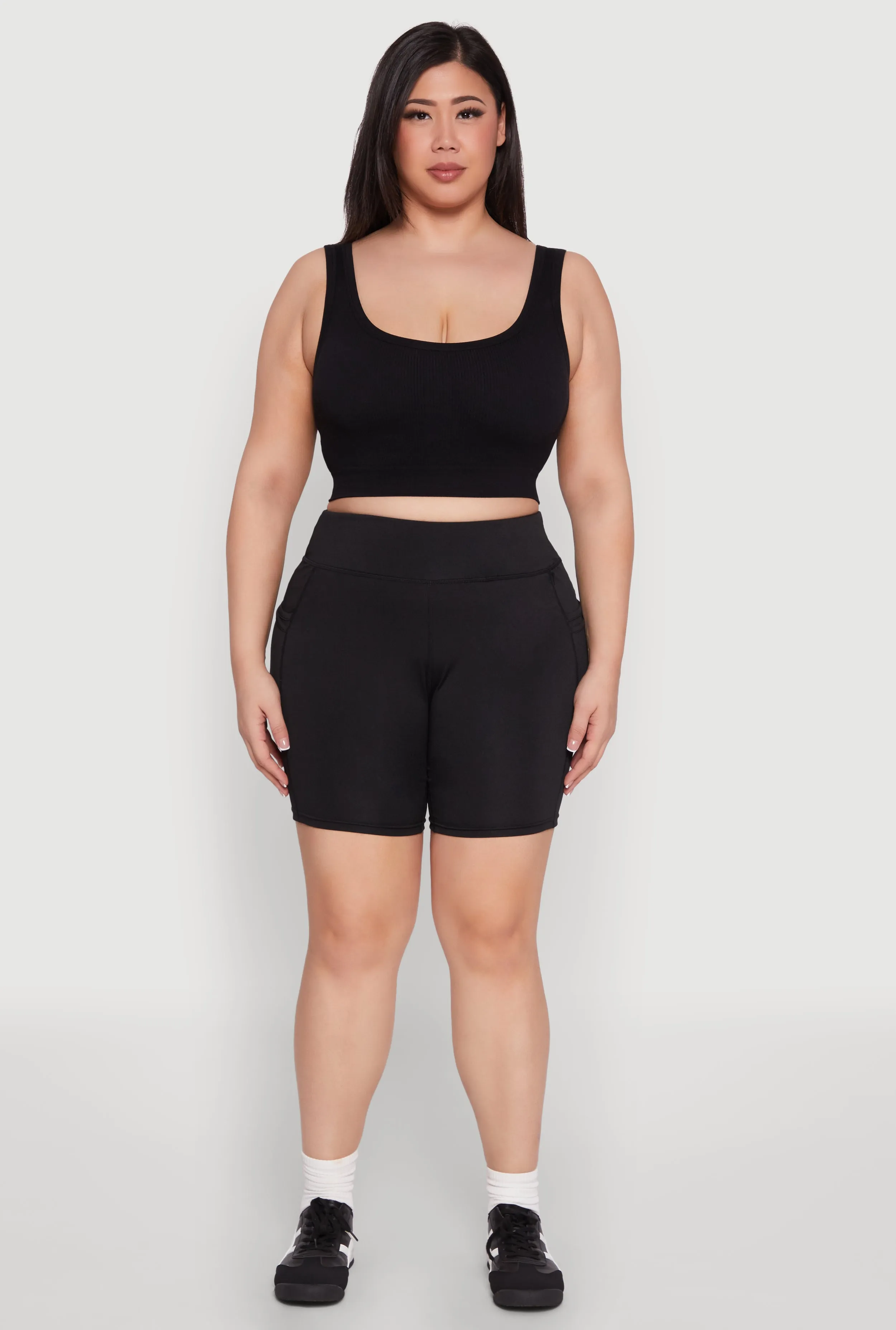 Plus Size Cell Phone Side Pocket Biker Shorts sold by Rainbow product image thumbnail 2