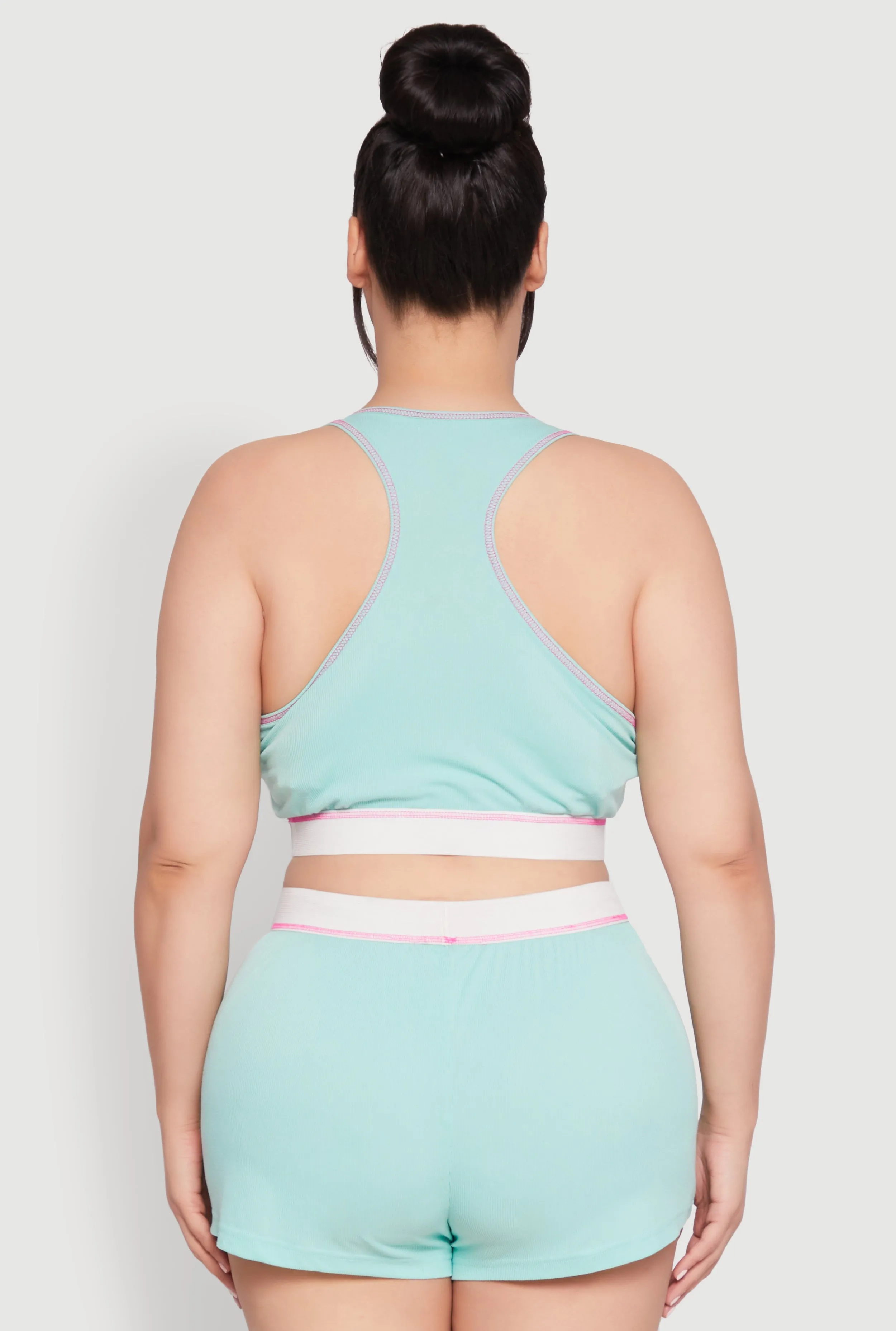 Plus Size Always Be Happy Racerback Pajama Top and Shorts sold by Rainbow product image thumbnail 3