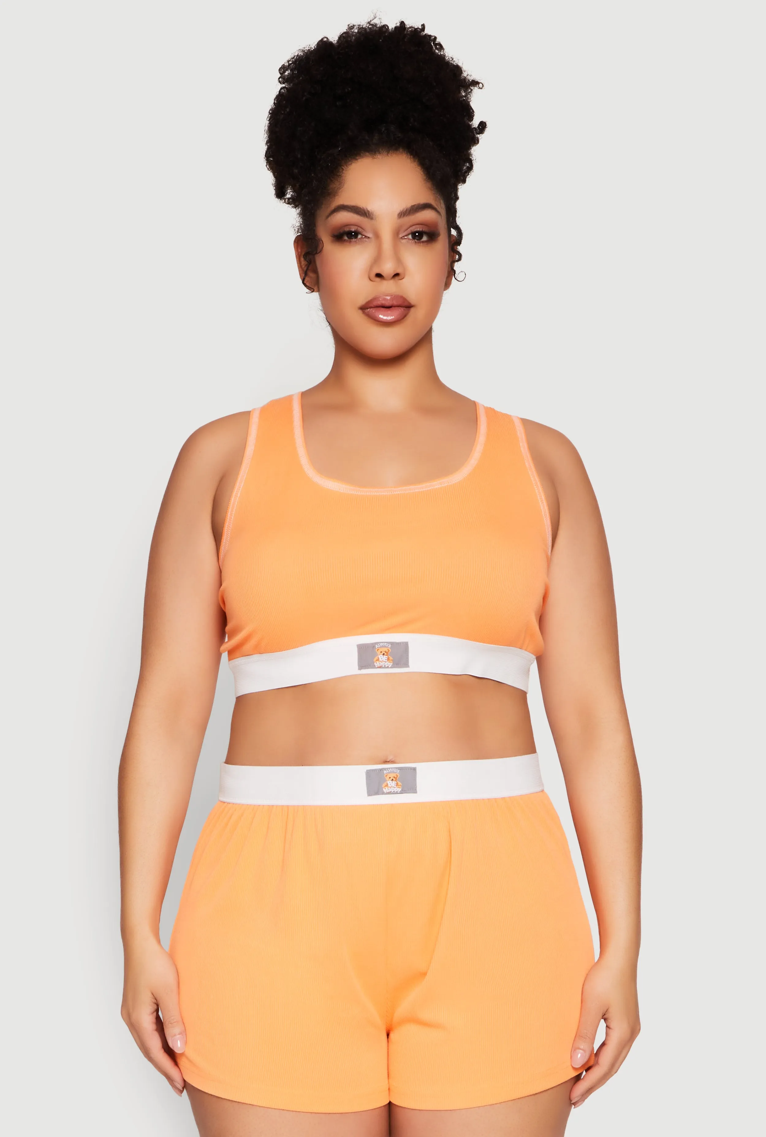 Plus Size Always Be Happy Racerback Pajama Top and Shorts sold by Rainbow product image thumbnail 2