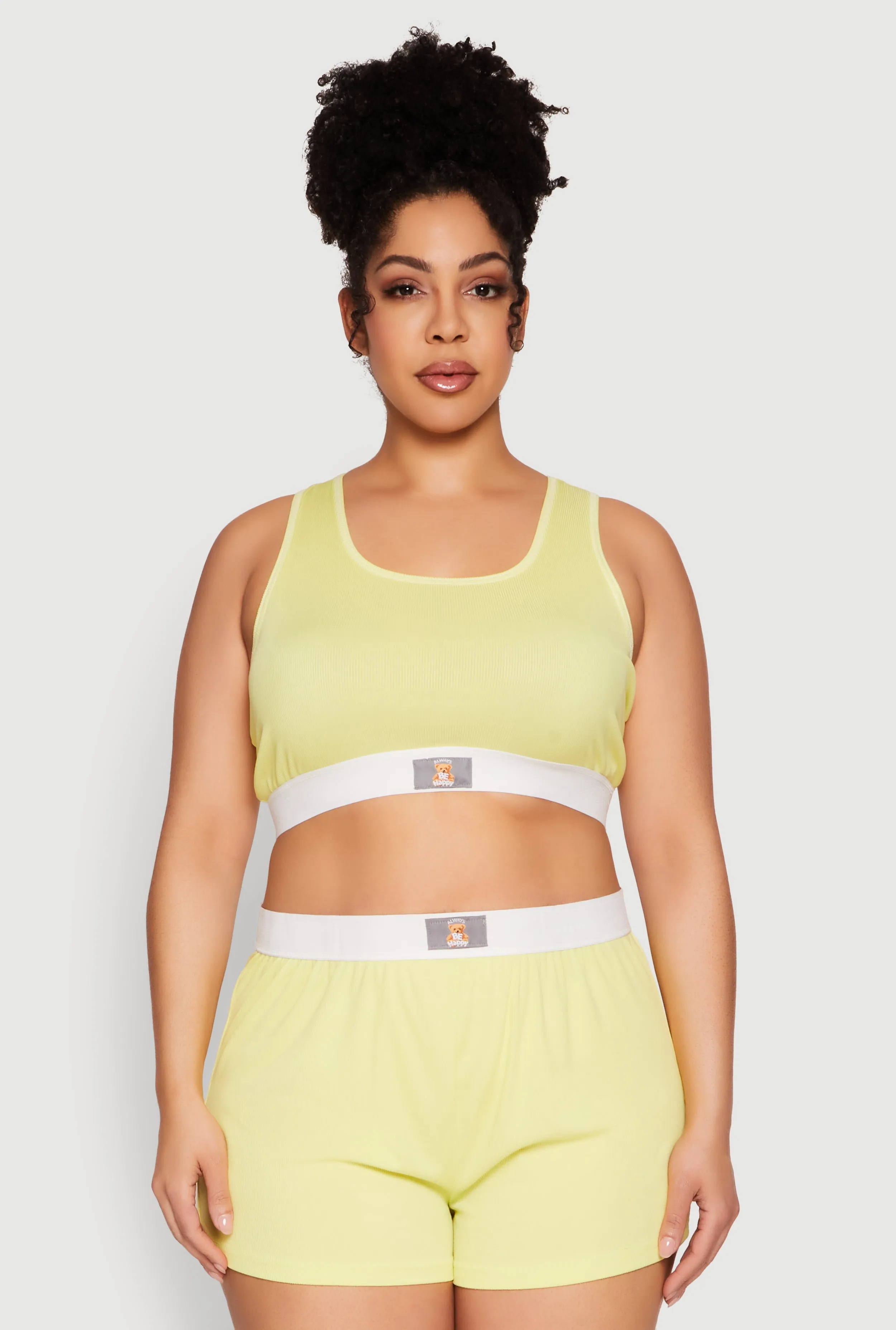 Plus Size Always Be Happy Racerback Pajama Top and Shorts sold by Rainbow product image thumbnail 2