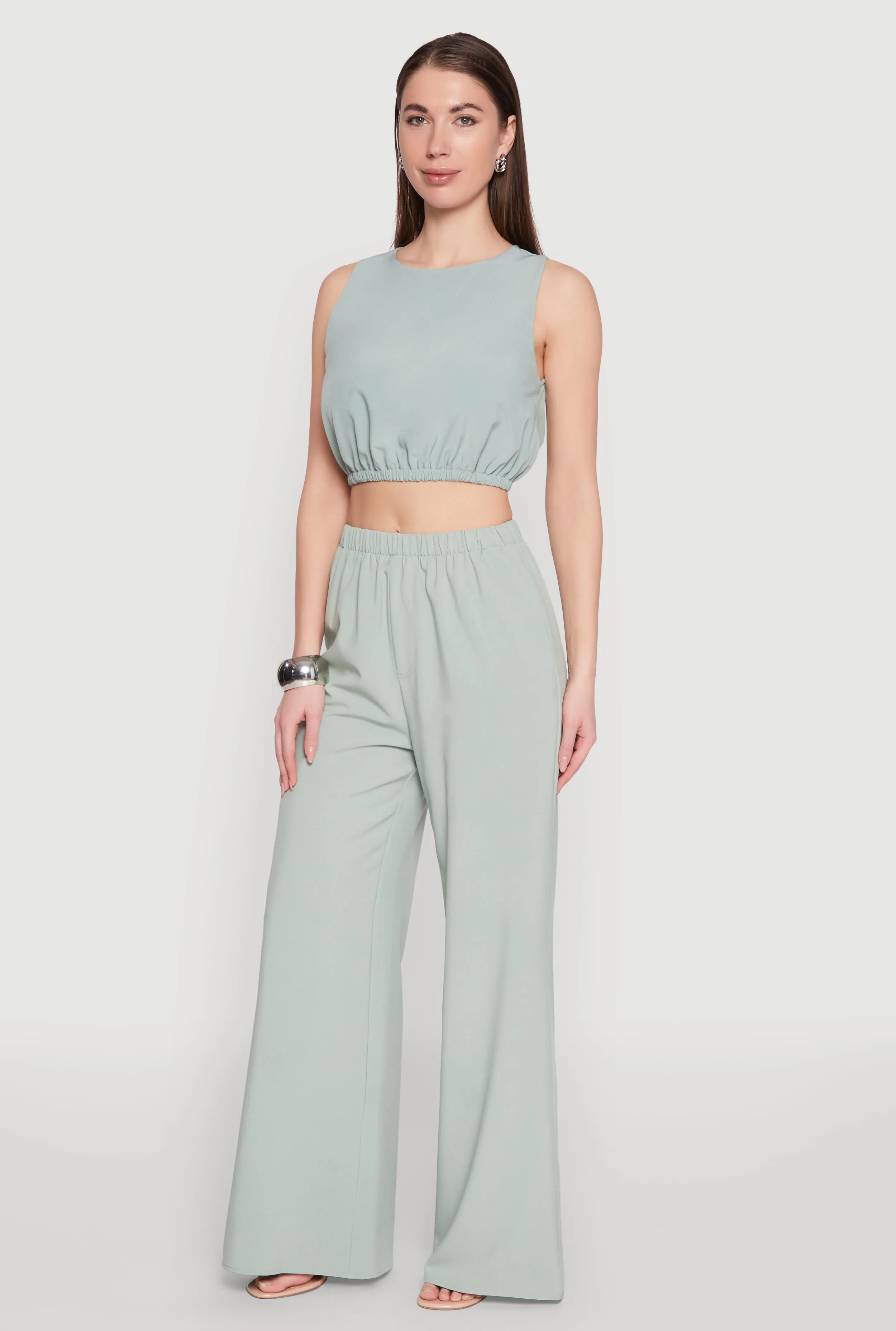 Elastic Waist Cropped Tank Top sold by Rainbow product image thumbnail 2