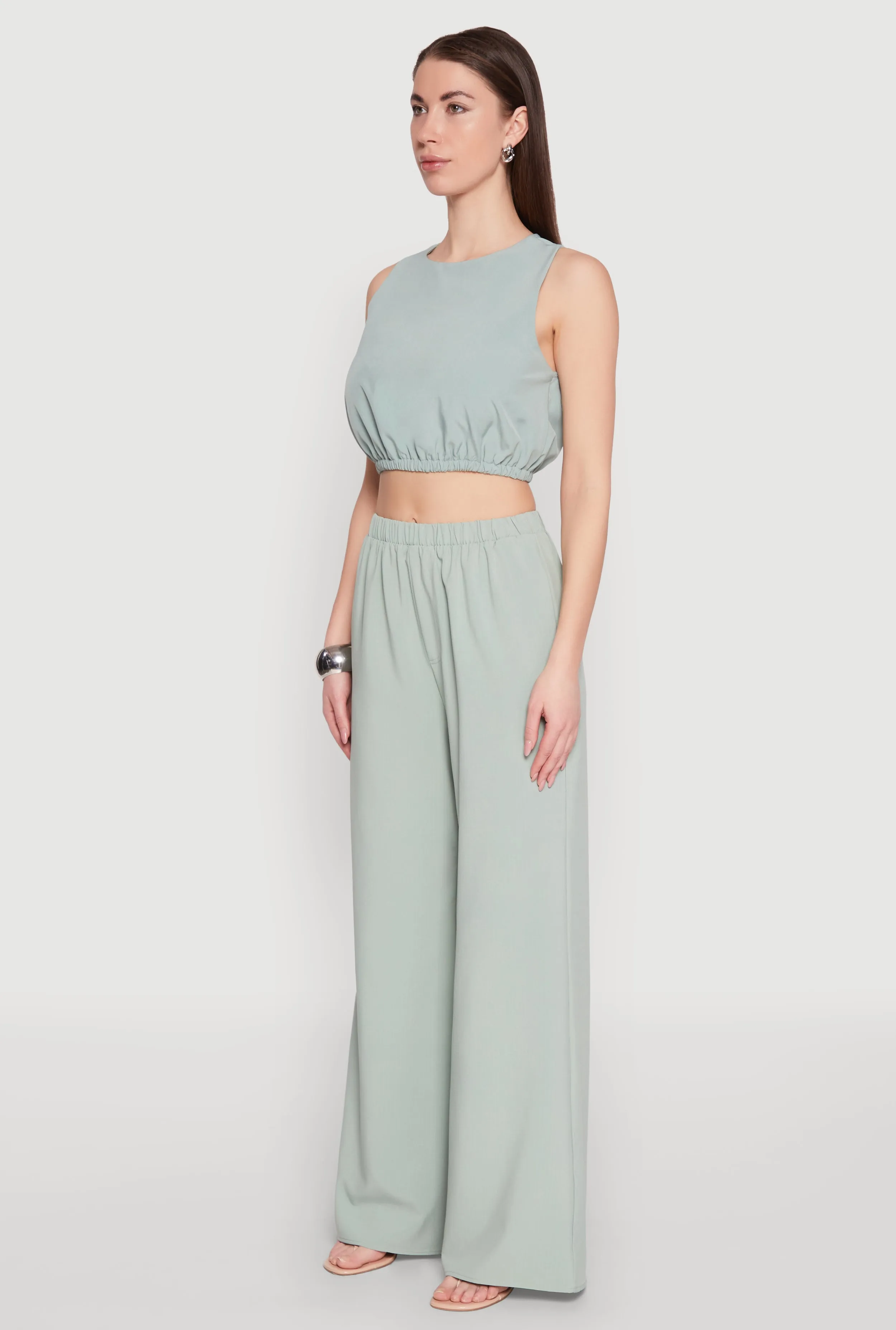 Elastic Waist Cropped Tank Top sold by Rainbow product image thumbnail 5