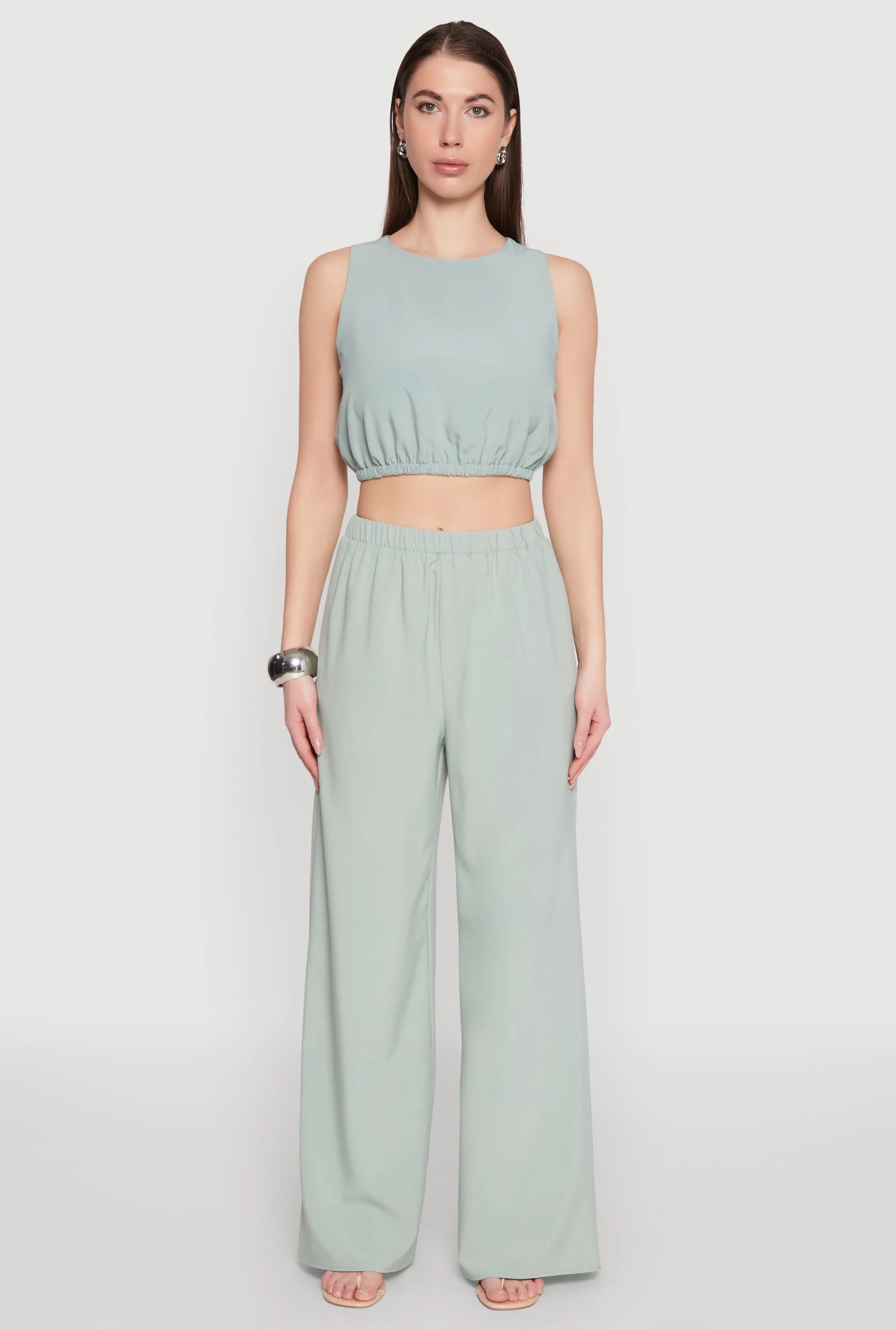 Elastic Waist Cropped Tank Top sold by Rainbow product image thumbnail 3