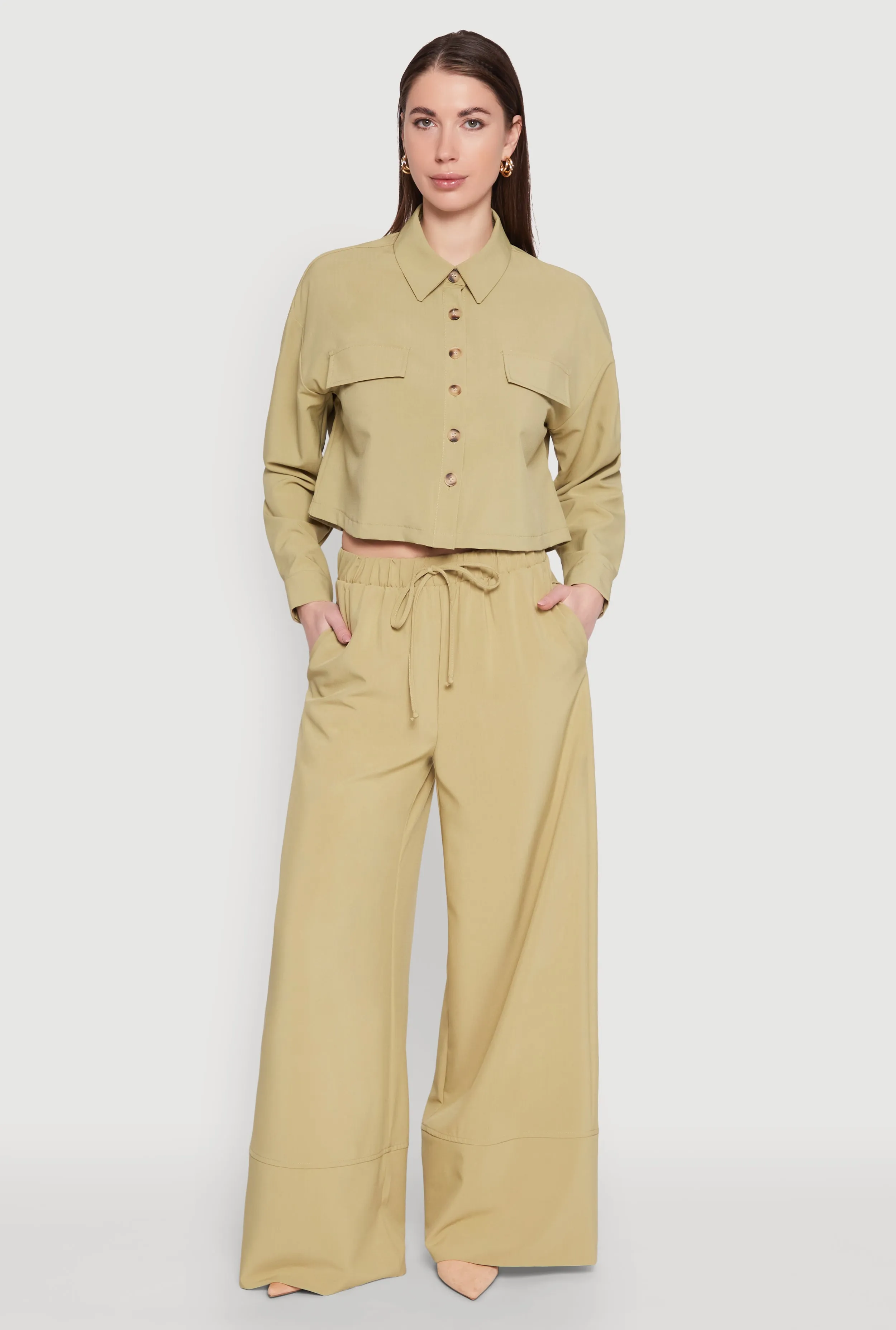 High Waisted Pintuck Detail Pants sold by Rainbow