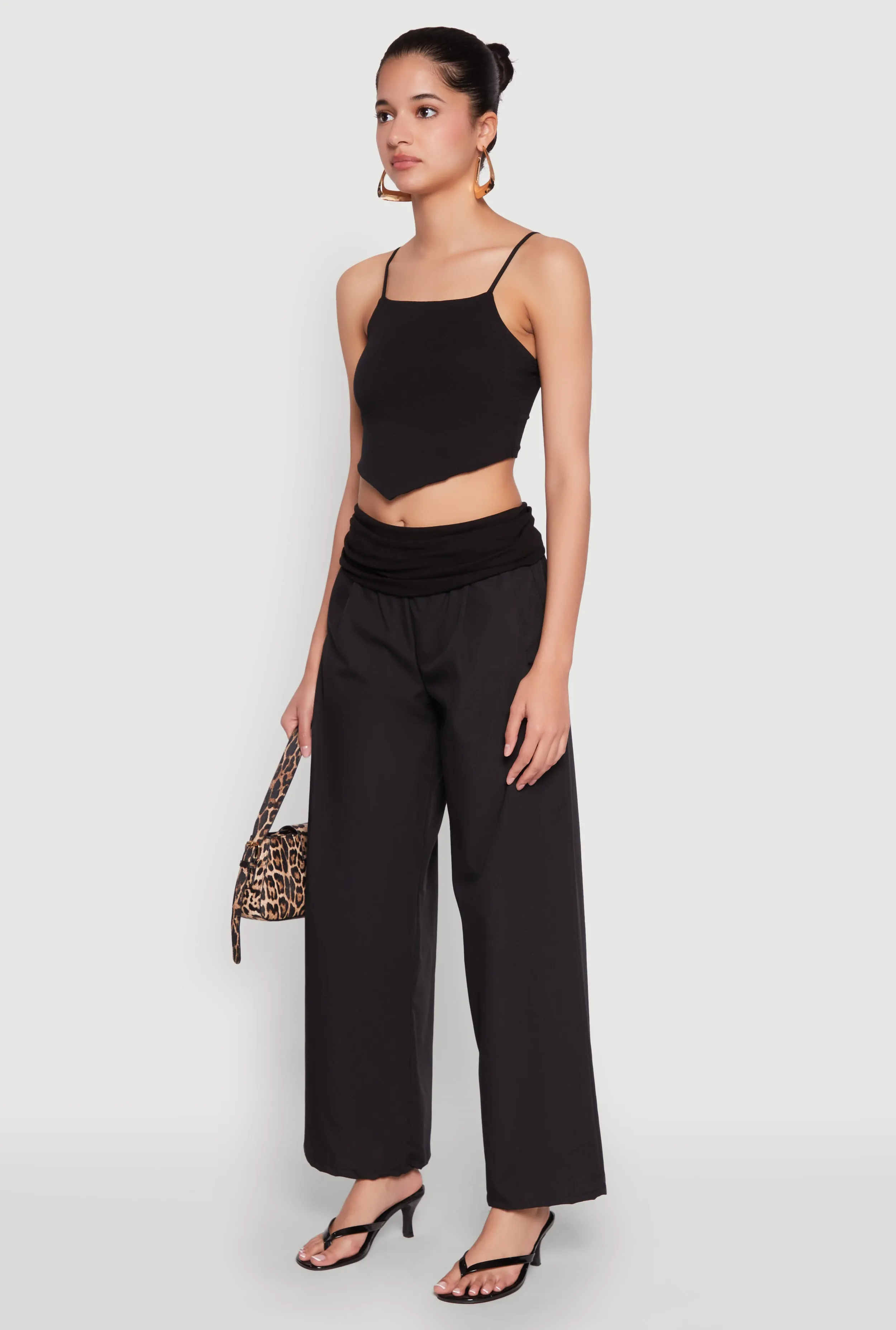 Fold Over Wide Leg Pants sold by Rainbow product image thumbnail 3