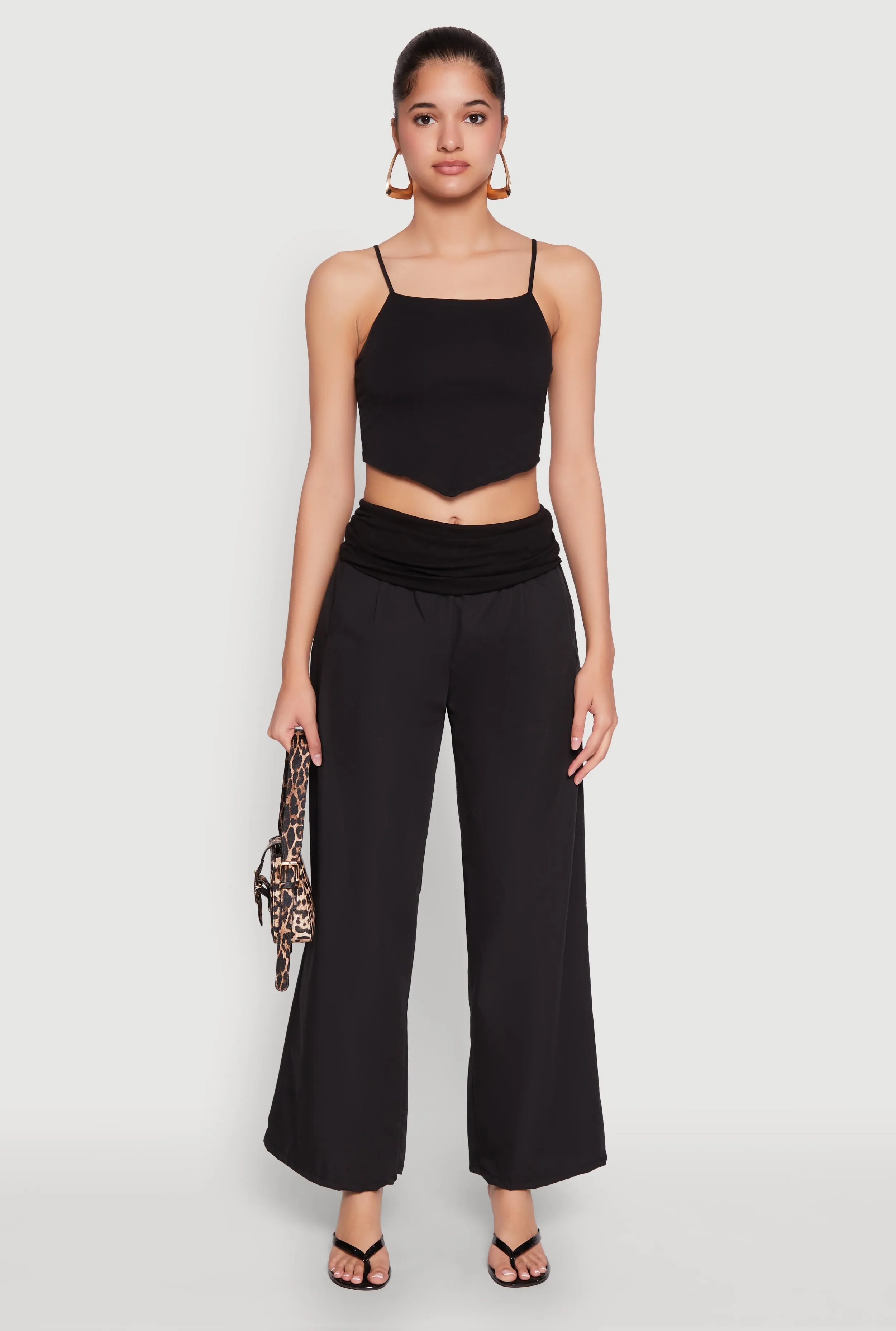 Fold Over Wide Leg Pants sold by Rainbow product image thumbnail 2