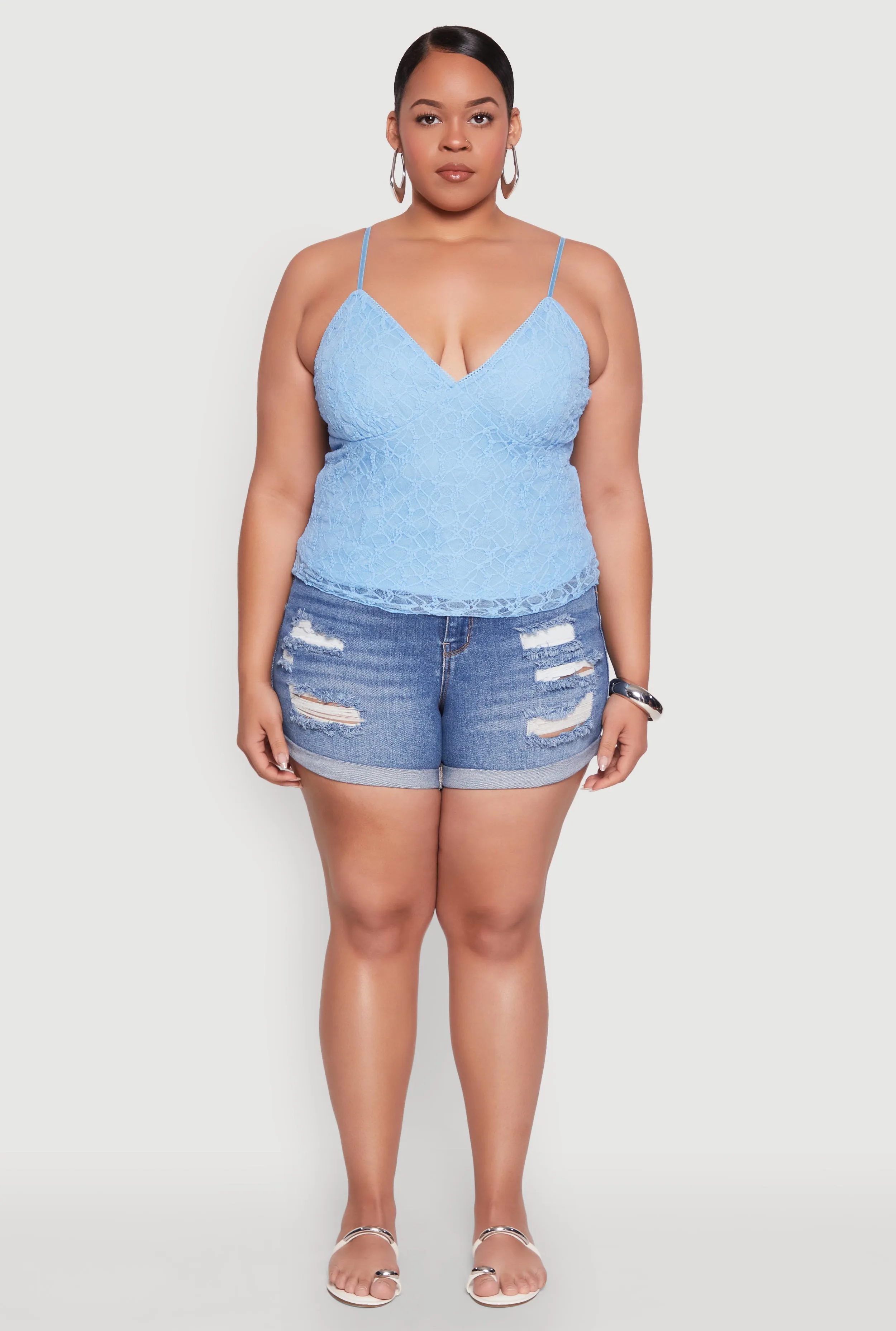 Plus Size Lace Overlay Cami sold by Rainbow product image thumbnail 3