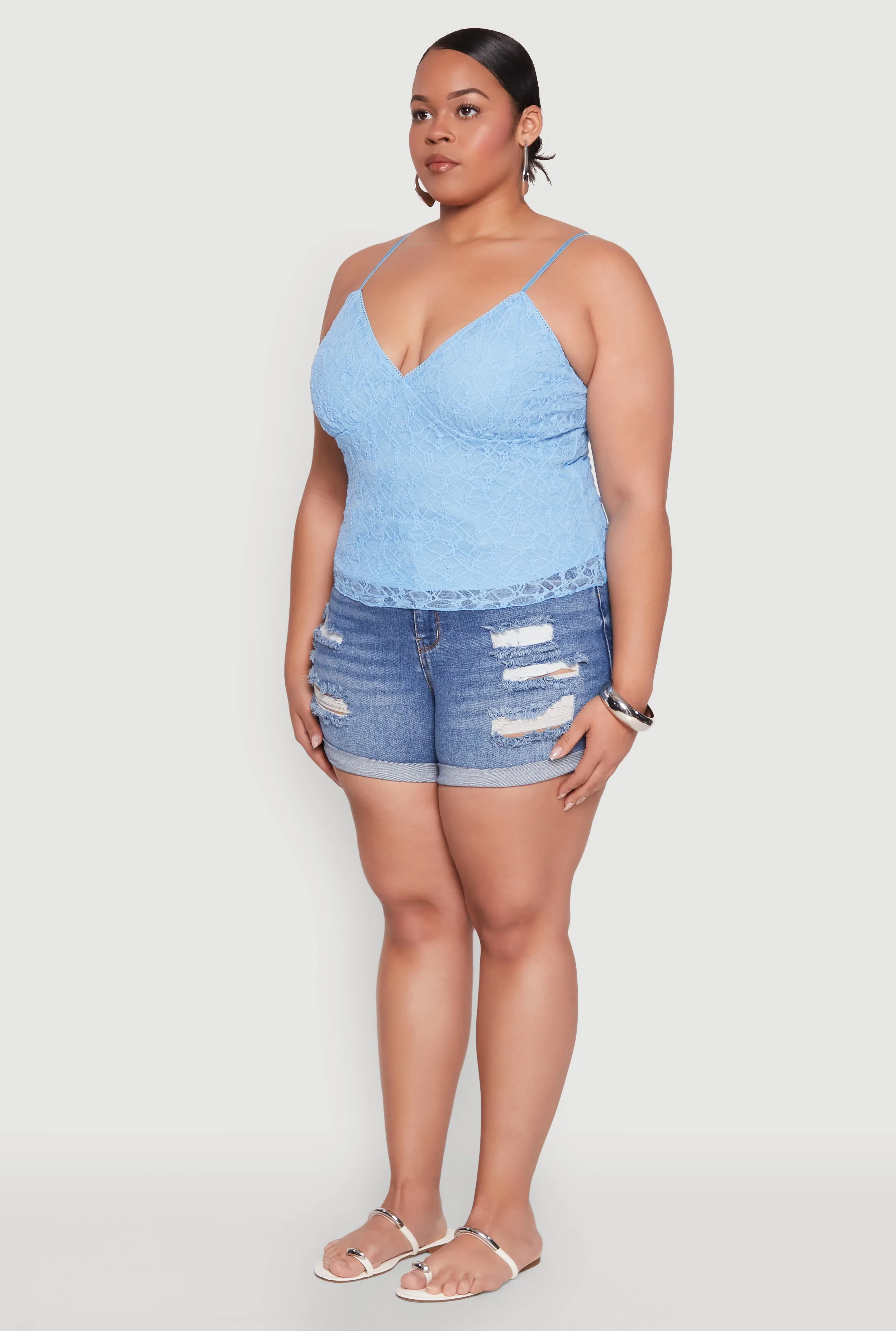Plus Size Lace Overlay Cami sold by Rainbow product image thumbnail 5