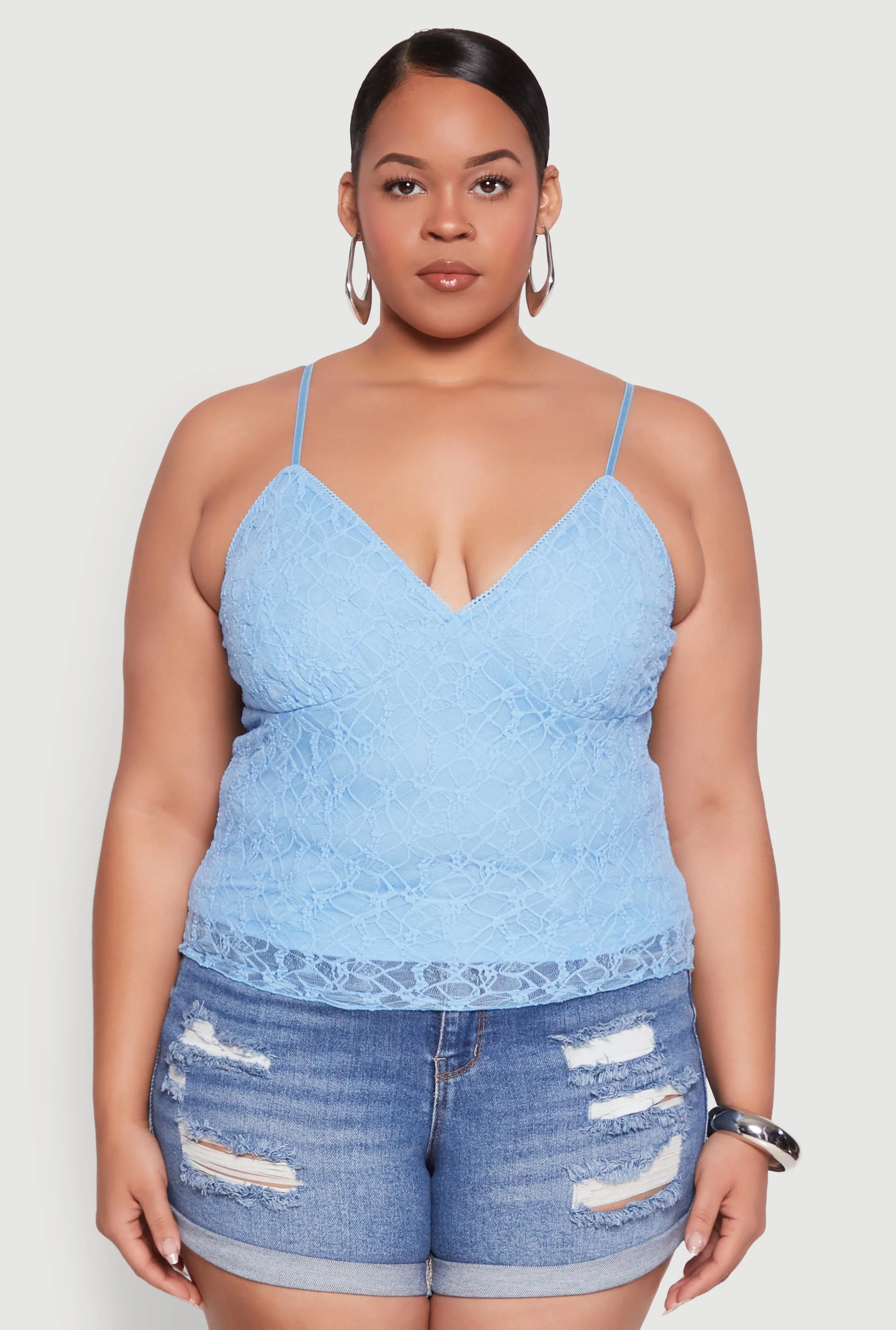 Plus Size Lace Overlay Cami sold by Rainbow product image thumbnail 2