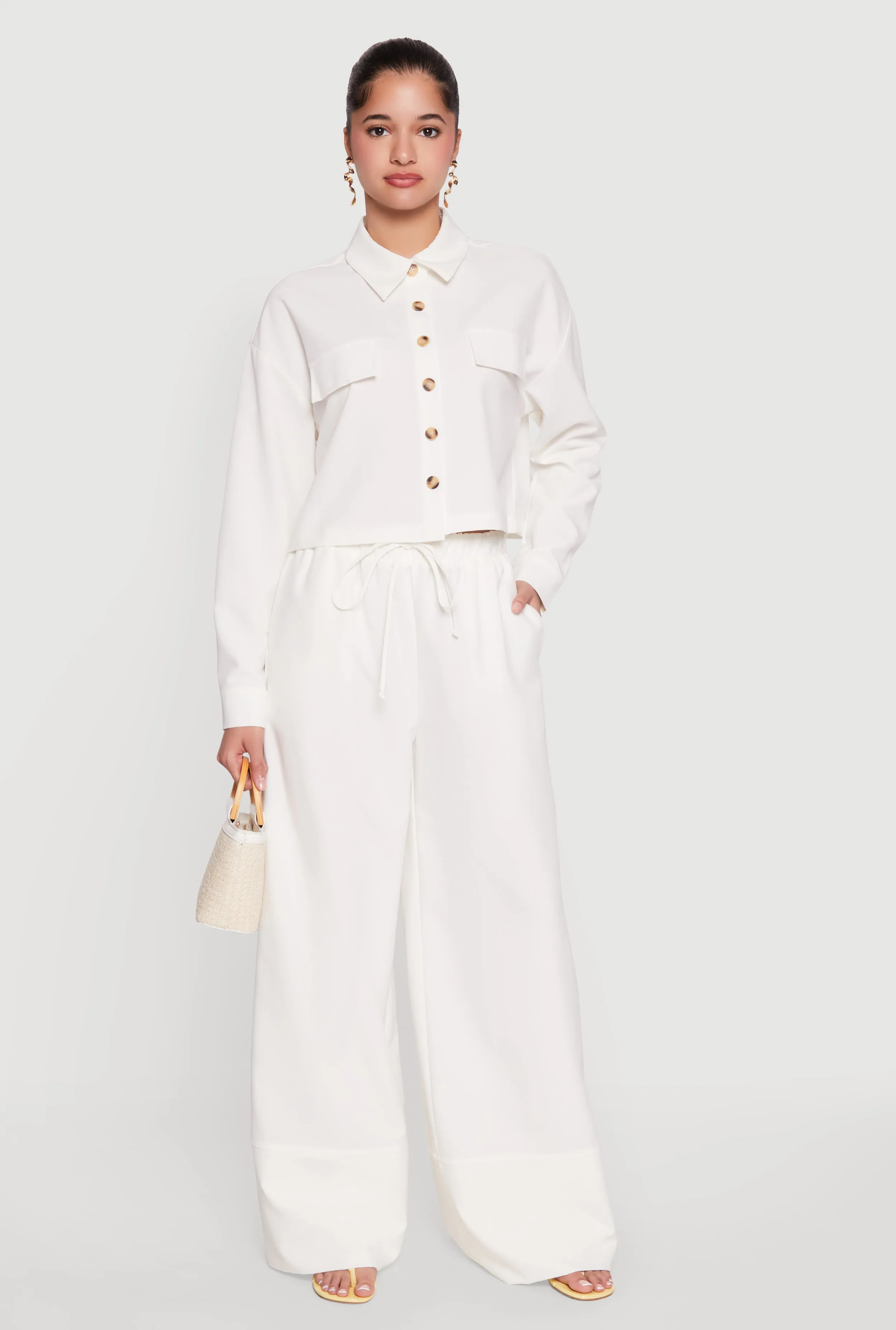 High Waisted Pintuck Detail Pants sold by Rainbow