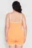 Plus Size Contrast Trim Cami Pajama Romper sold by Rainbow