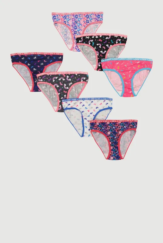 Girls Days of The Week Unicorn Graphic Panties 7 Pack sold by Rainbow