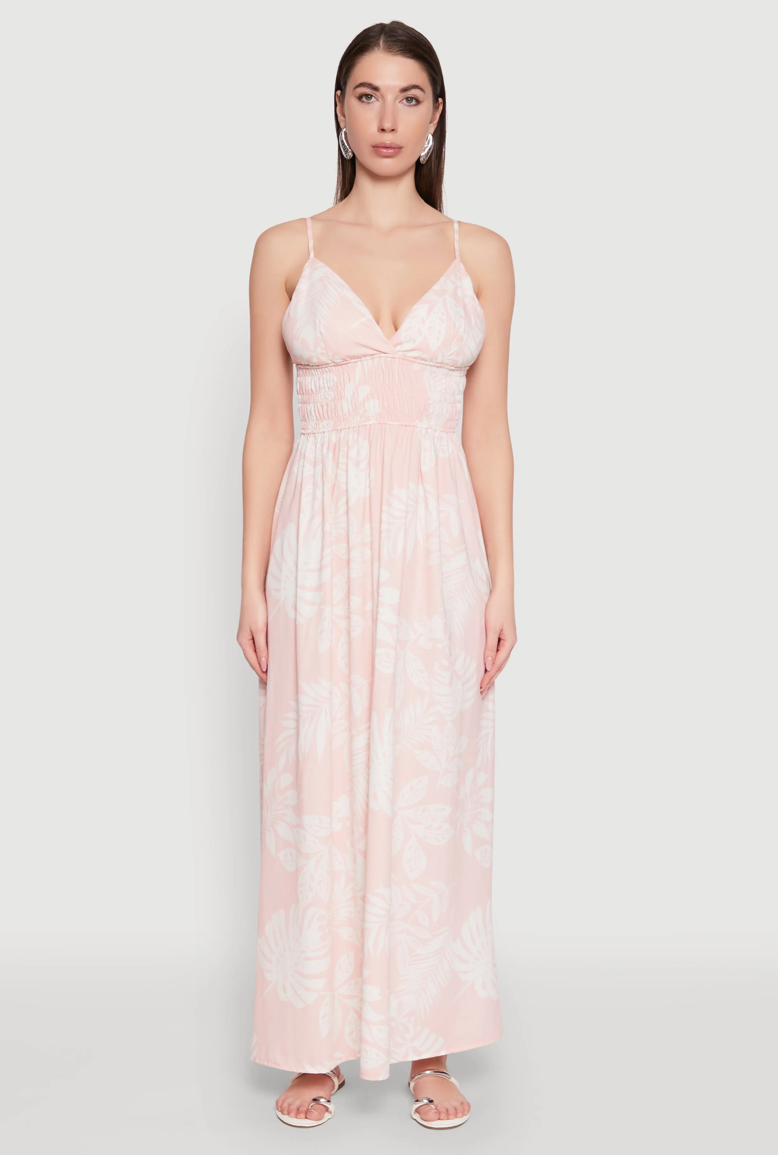 Haute Monde Leaf Print Smocked Maxi Dress sold by Rainbow product image thumbnail 2