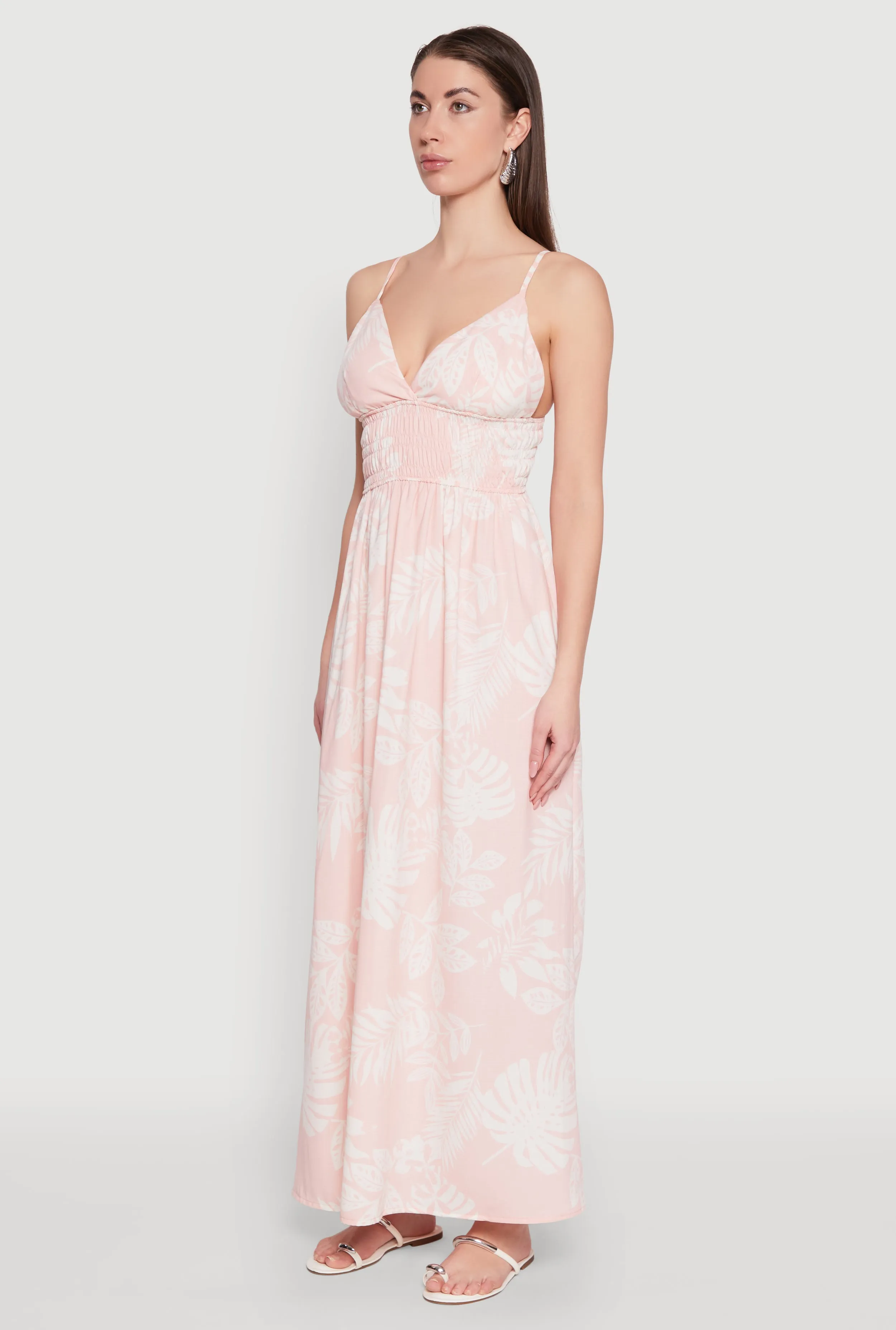 Haute Monde Leaf Print Smocked Maxi Dress sold by Rainbow product image thumbnail 3