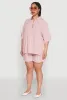 Plus Size Striped Button Front Shirt sold by Rainbow