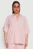 Plus Size Striped Button Front Shirt sold by Rainbow
