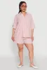 Plus Size Striped Button Front Shirt sold by Rainbow