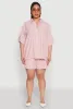 Plus Size Striped Elastic Waist Shorts sold by Rainbow