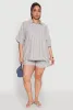 Plus Size Striped Button Front Shirt sold by Rainbow