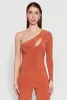 Asymmetrical Cut Out One Shoulder Top sold by Rainbow