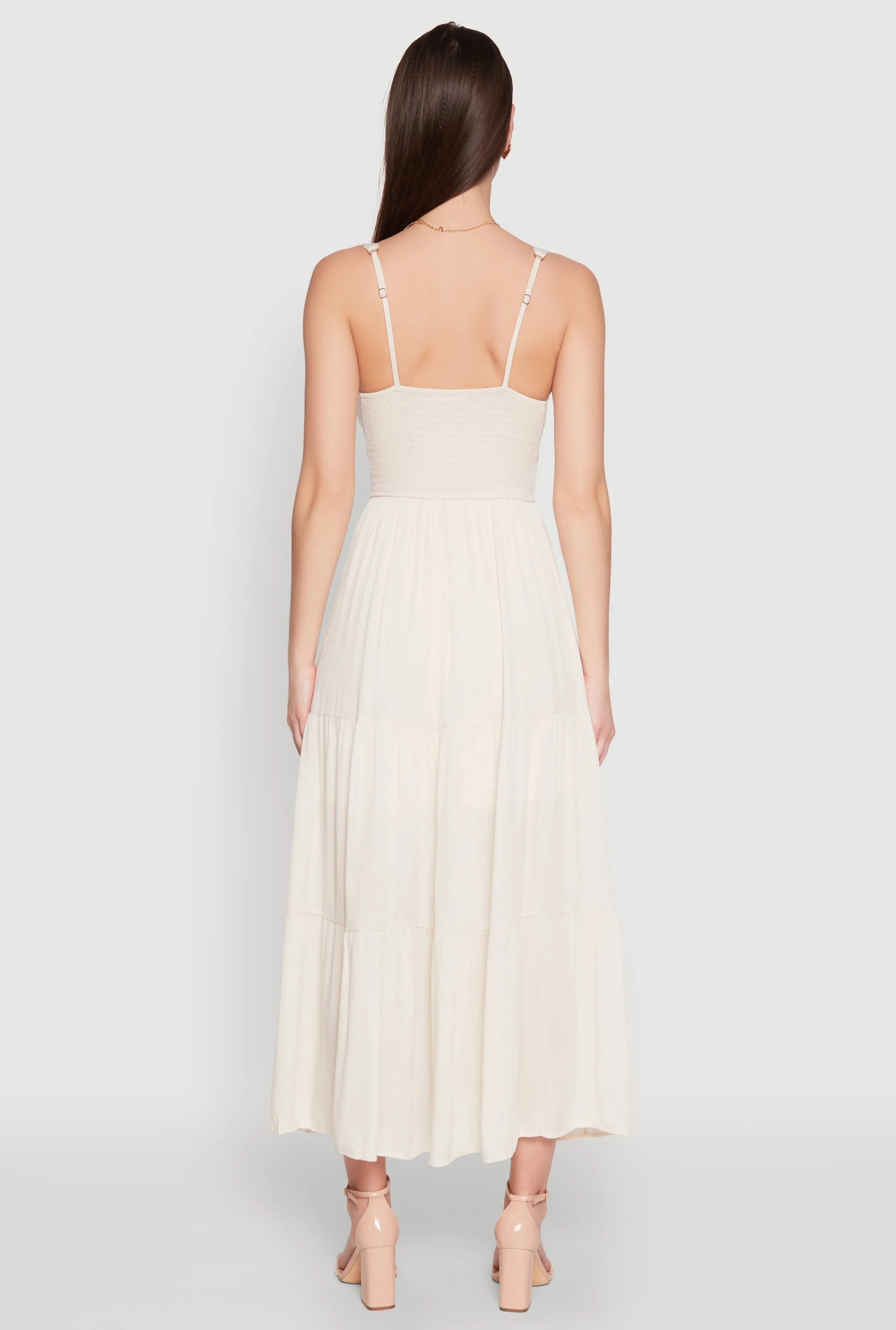 Empire Waist Tiered Side Slit Maxi Dress sold by Rainbow product image thumbnail 5