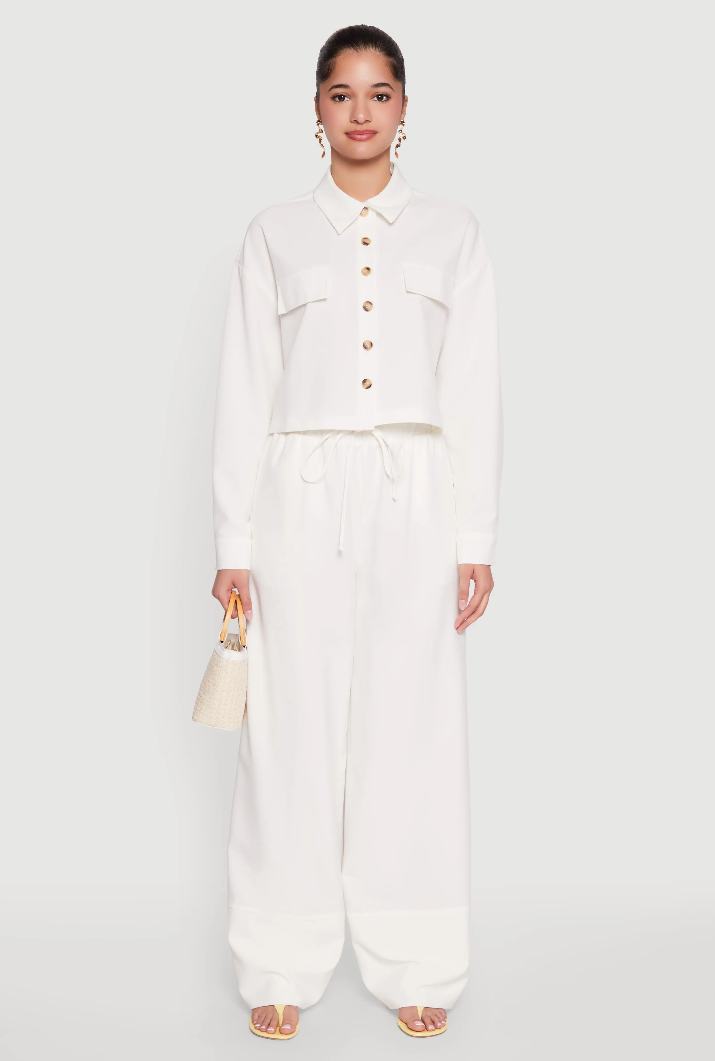 Flap Pocket Cropped Shirt sold by Rainbow product image thumbnail 2