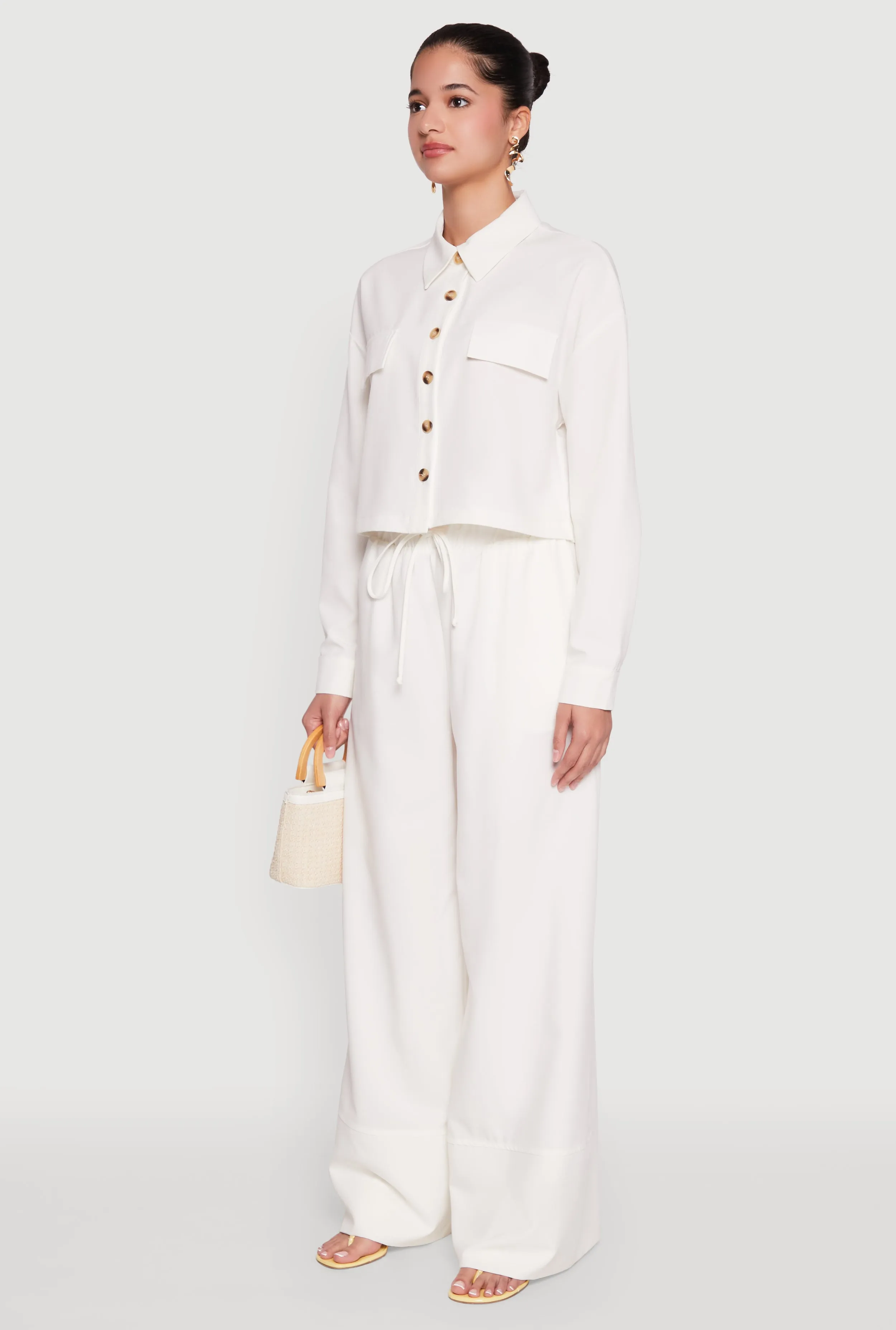 Flap Pocket Cropped Shirt sold by Rainbow product image thumbnail 5