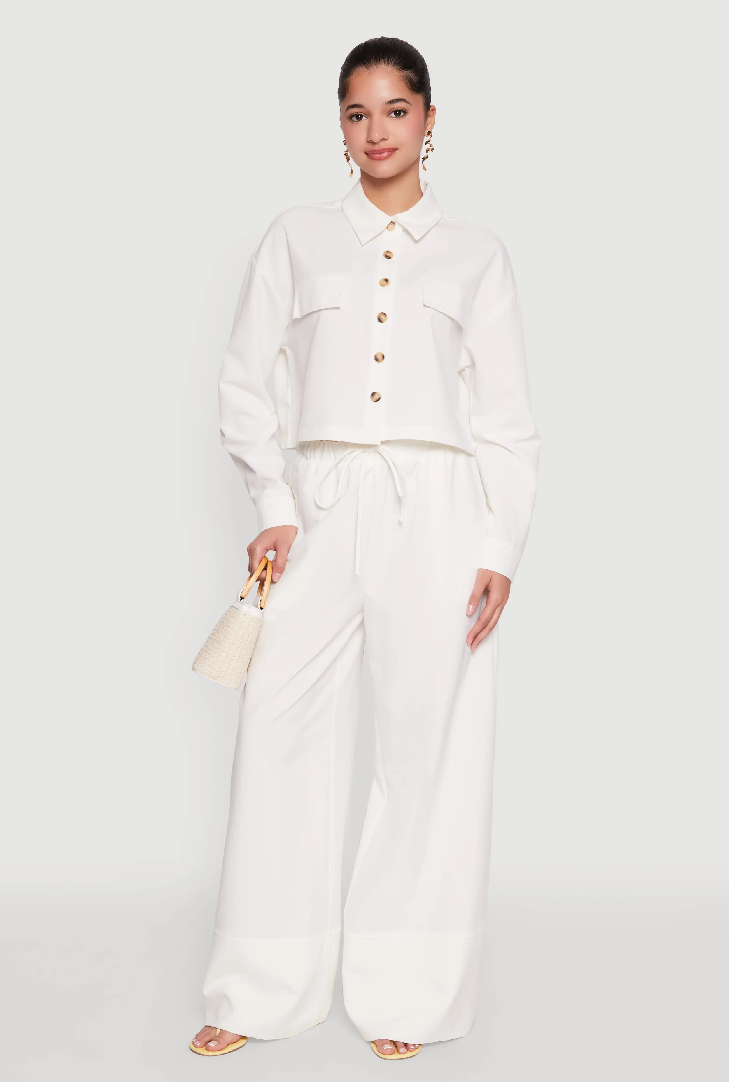 Flap Pocket Cropped Shirt sold by Rainbow product image thumbnail 3