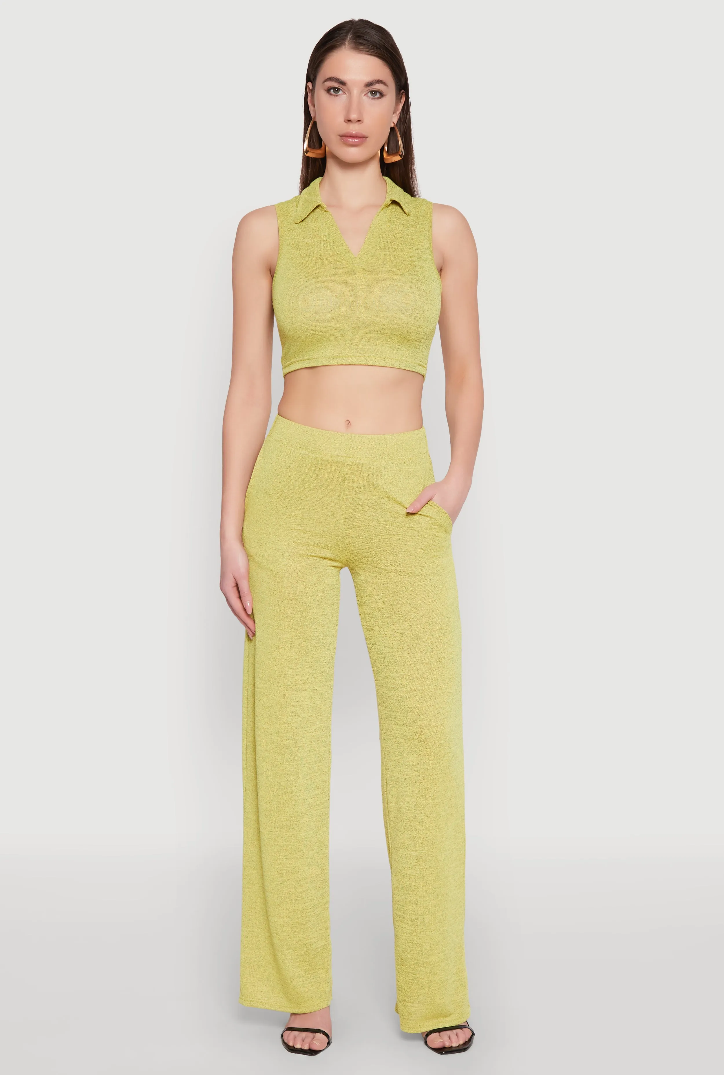 Daisy Sleeveless Collared Crop Top sold by Rainbow product image thumbnail 2