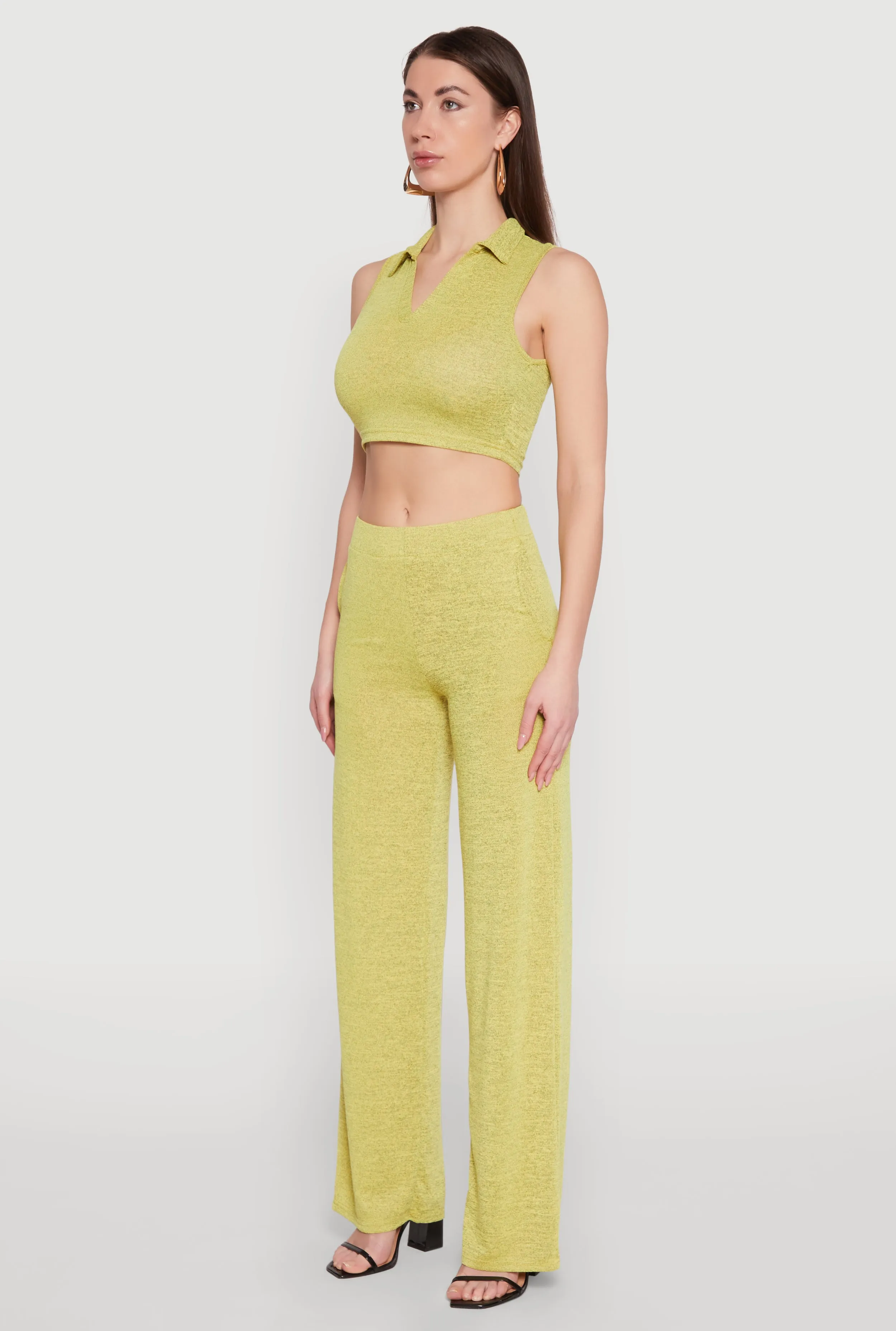 Daisy Sleeveless Collared Crop Top sold by Rainbow product image thumbnail 5