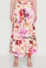 High Waisted Floral Print Tiered Skirt sold by Rainbow